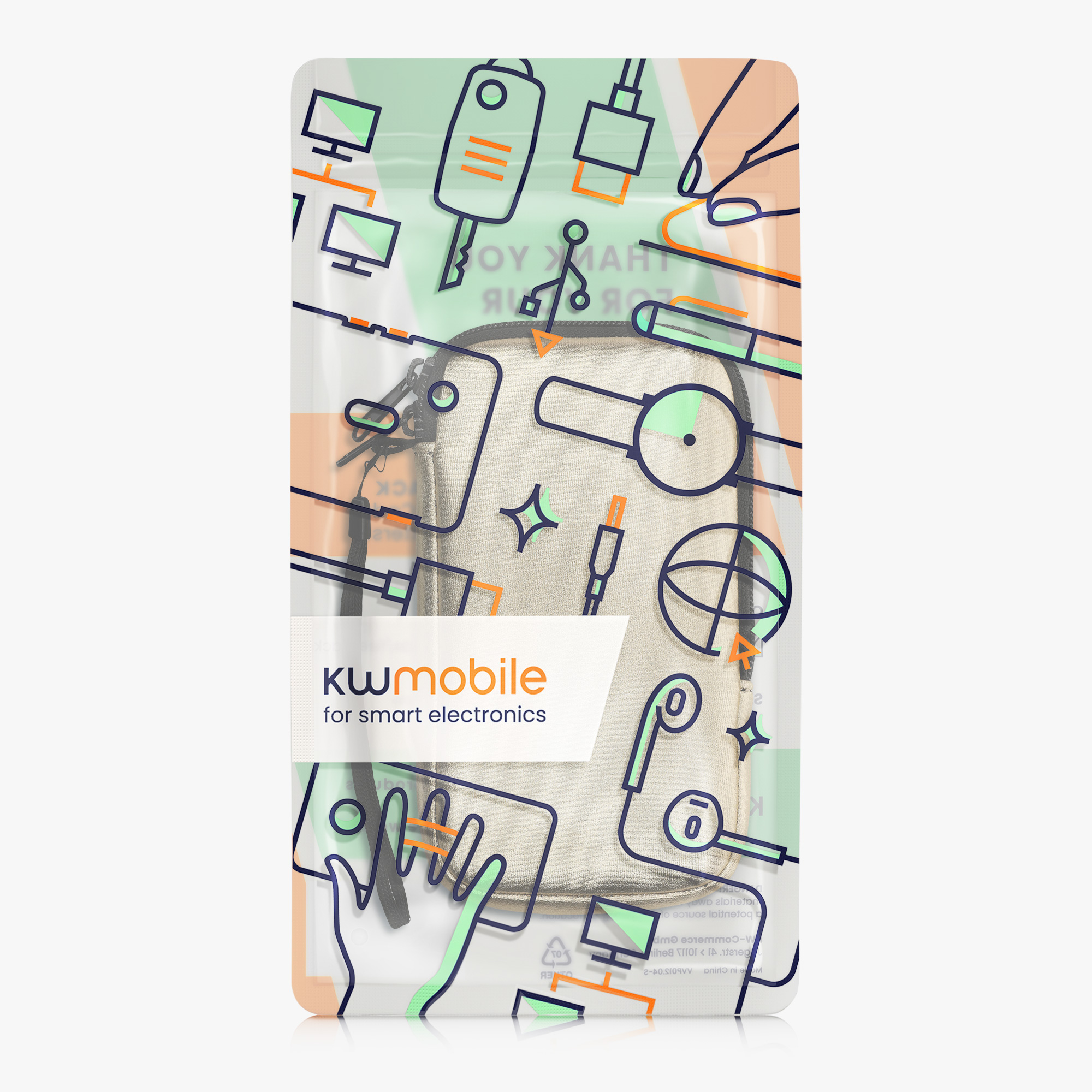 kwmobile univerzální pouzdro na mobil L 6.5", neopren, metalická zlatá