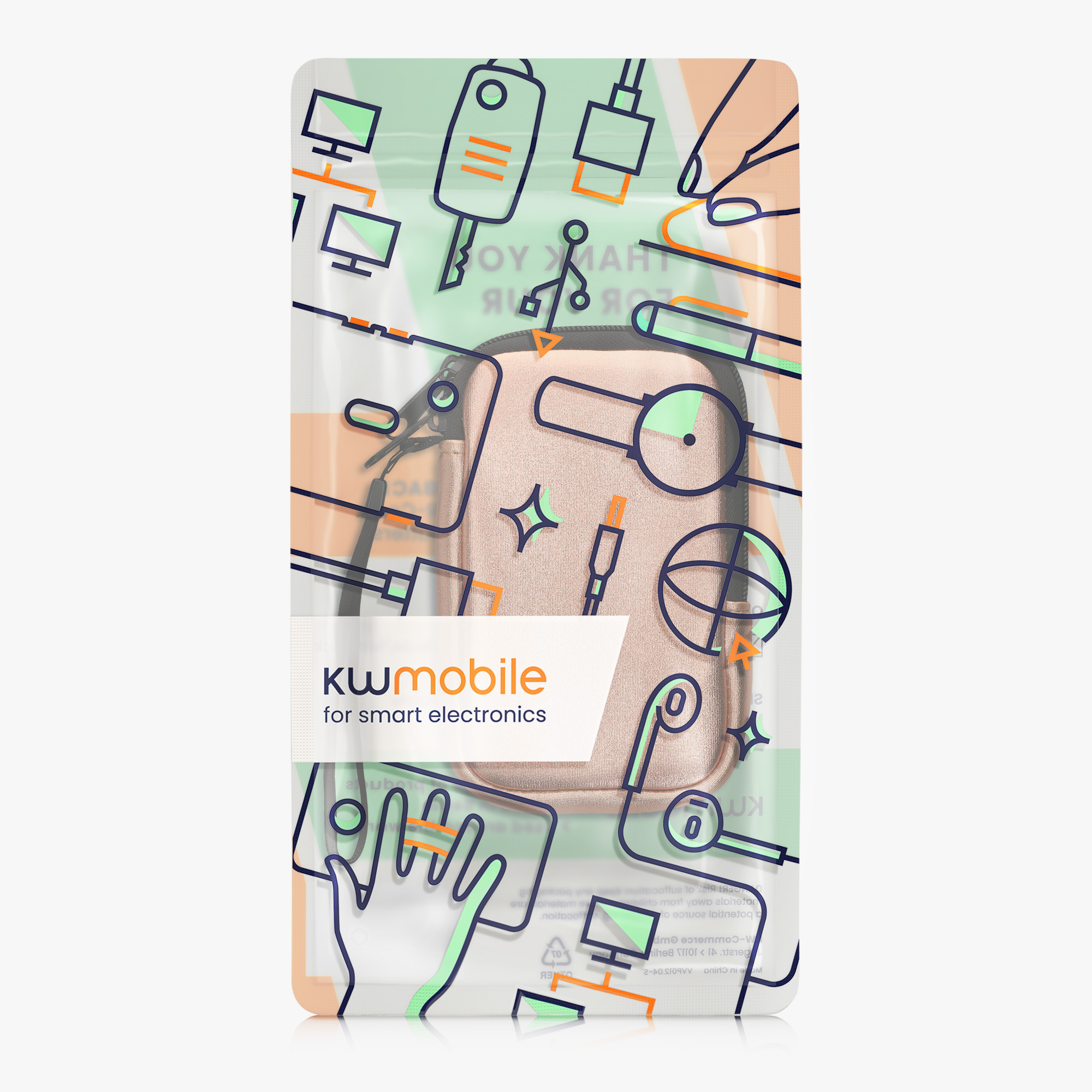 Univerzální pouzdro na mobil kwmobile pro Universal Phone Pouch Size M, sleeve in metallic rose gold