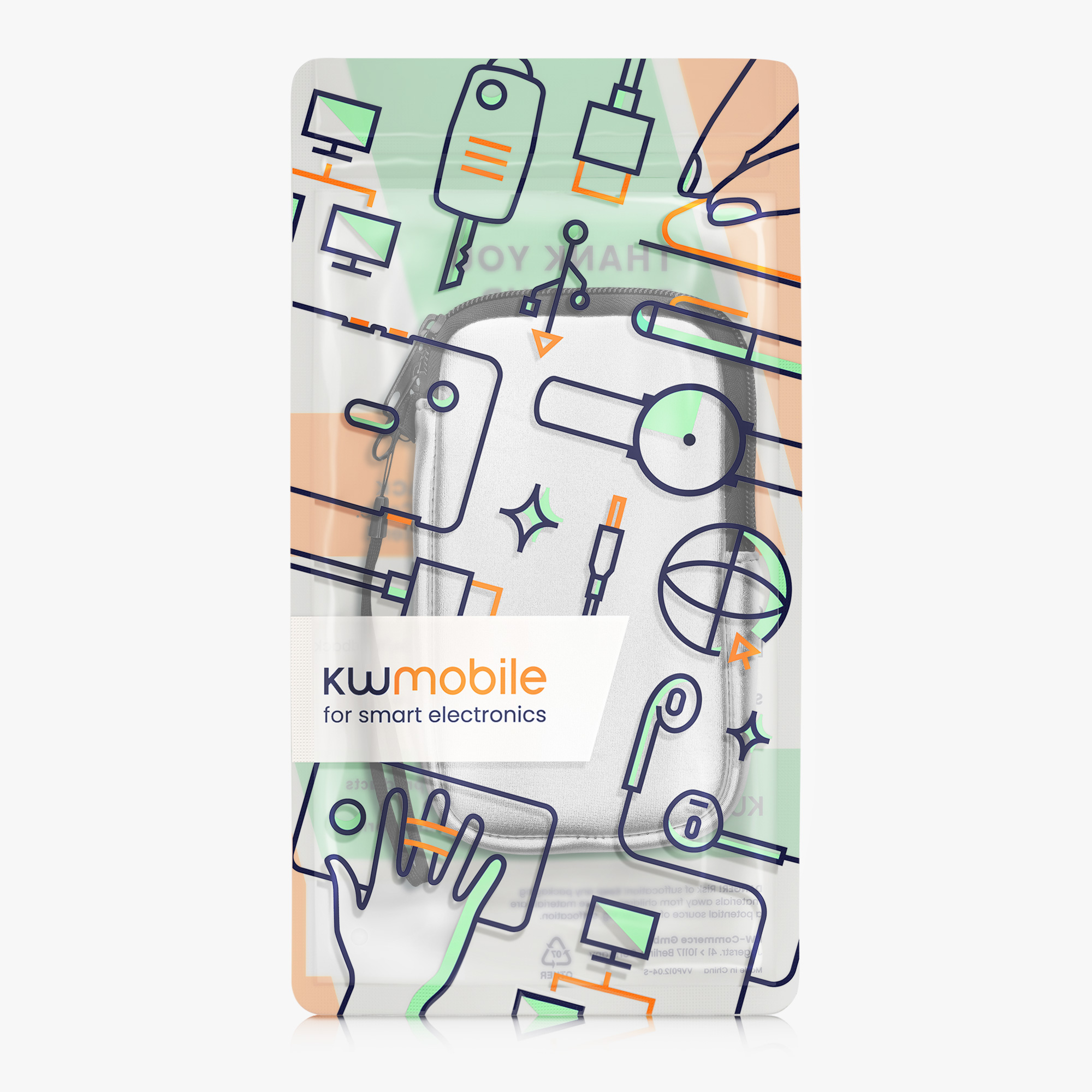 kwmobile univerzální pouzdro na mobil L 6.5", neopren, metalická stříbrná