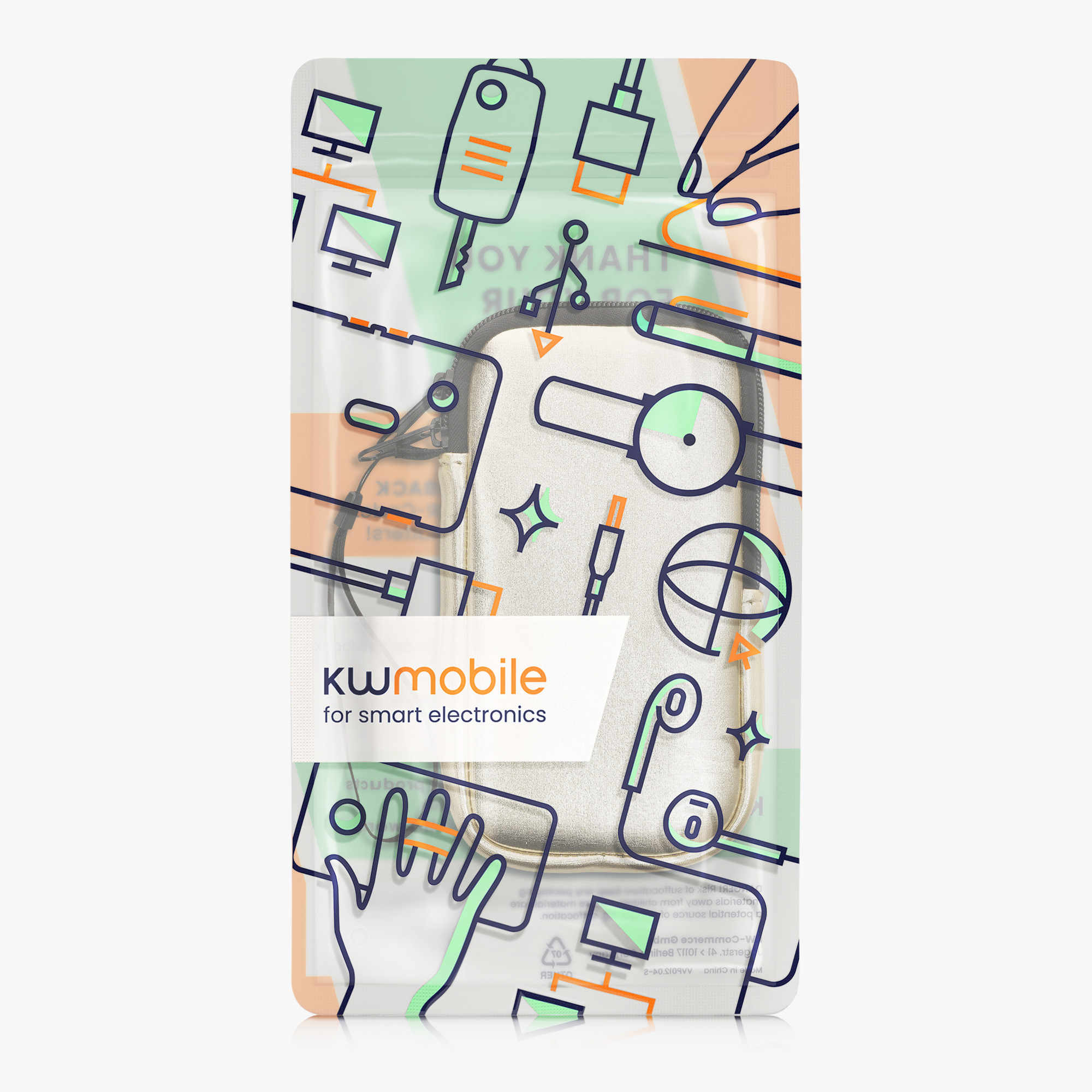 Univerzální pouzdro kwmobile na mobil XXL - 7" - metalická zlatá