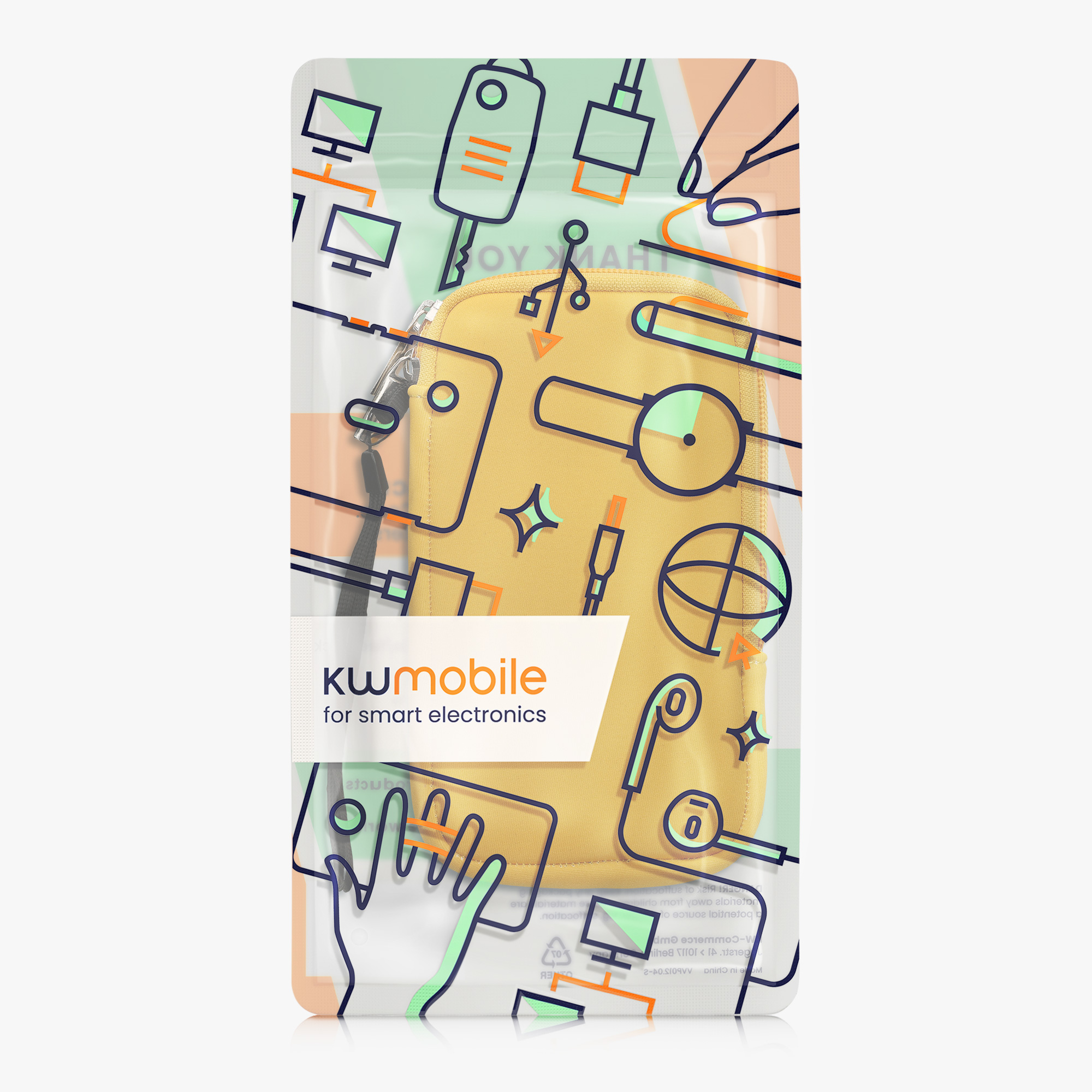 kwmobile univerzální pouzdro na mobil L 6.5", neopren, medově žlutá