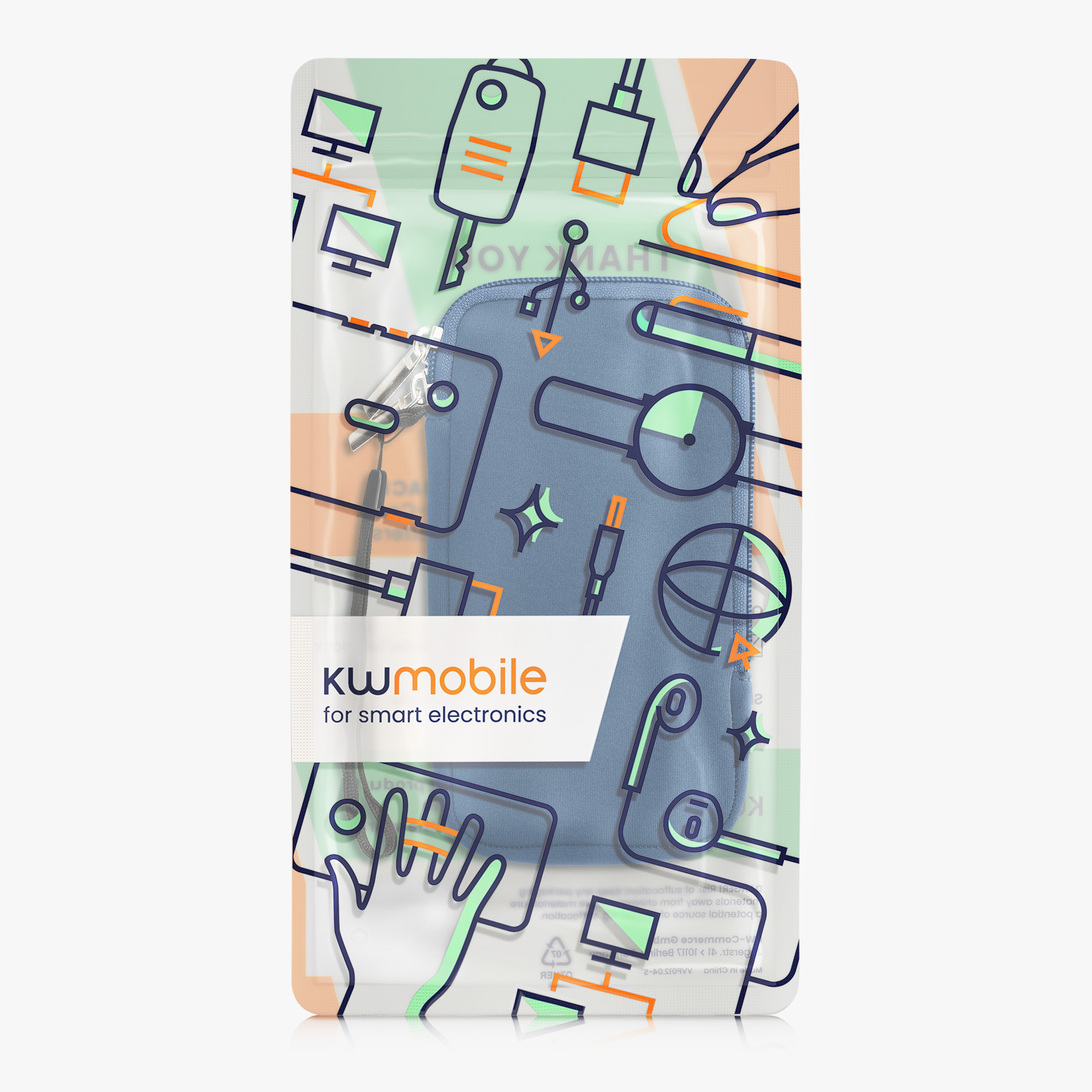 Univerzální pouzdro kwmobile na mobil XXL - 7" - modrá