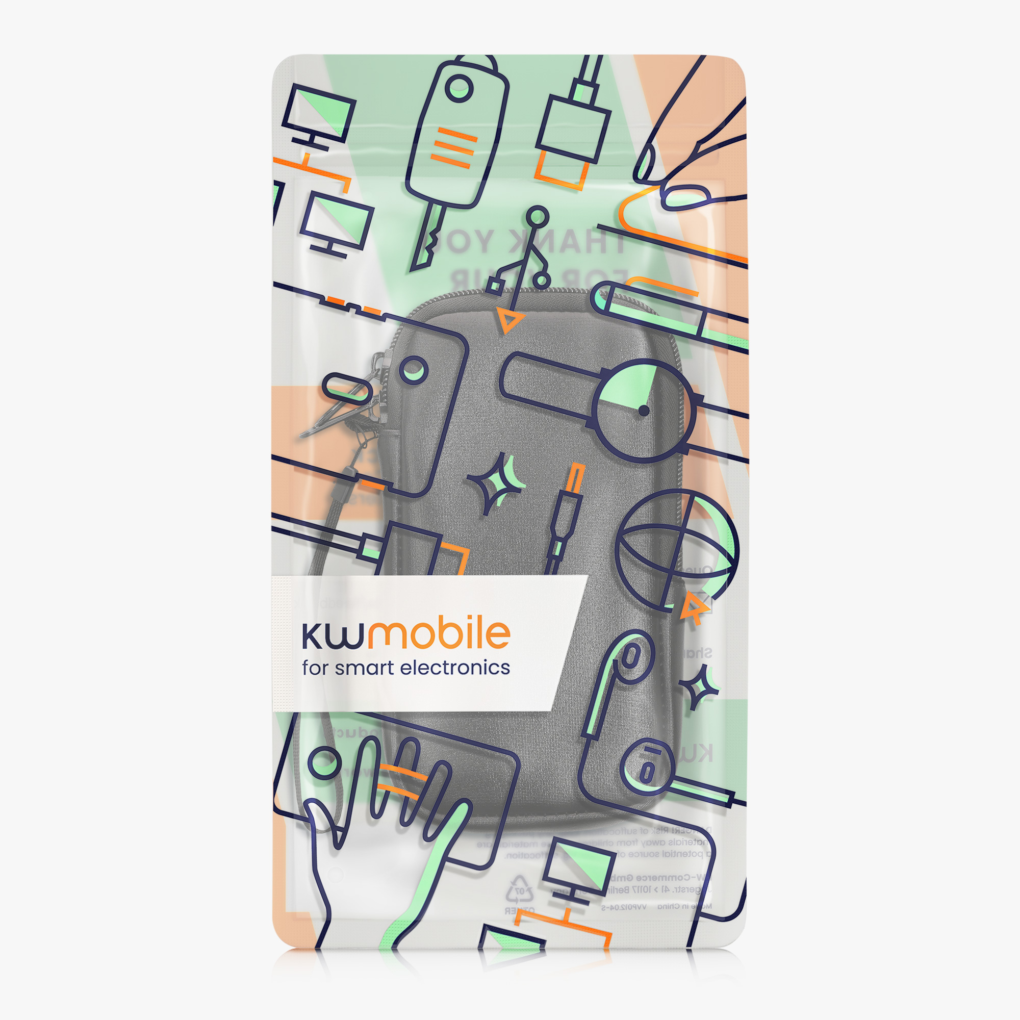 kwmobile univerzální pouzdro na mobil L 6.5", neopren, Metallic černá