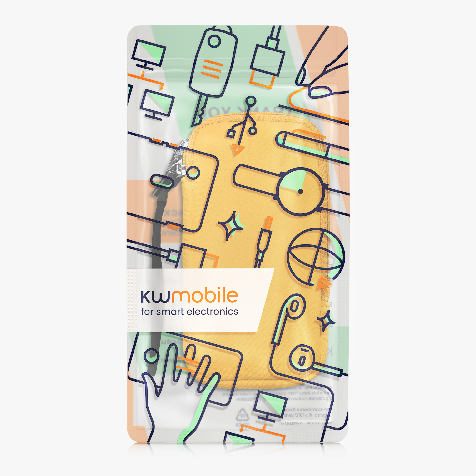 Univerzální pouzdro kwmobile na mobil XXL - 7" - medově žlutá