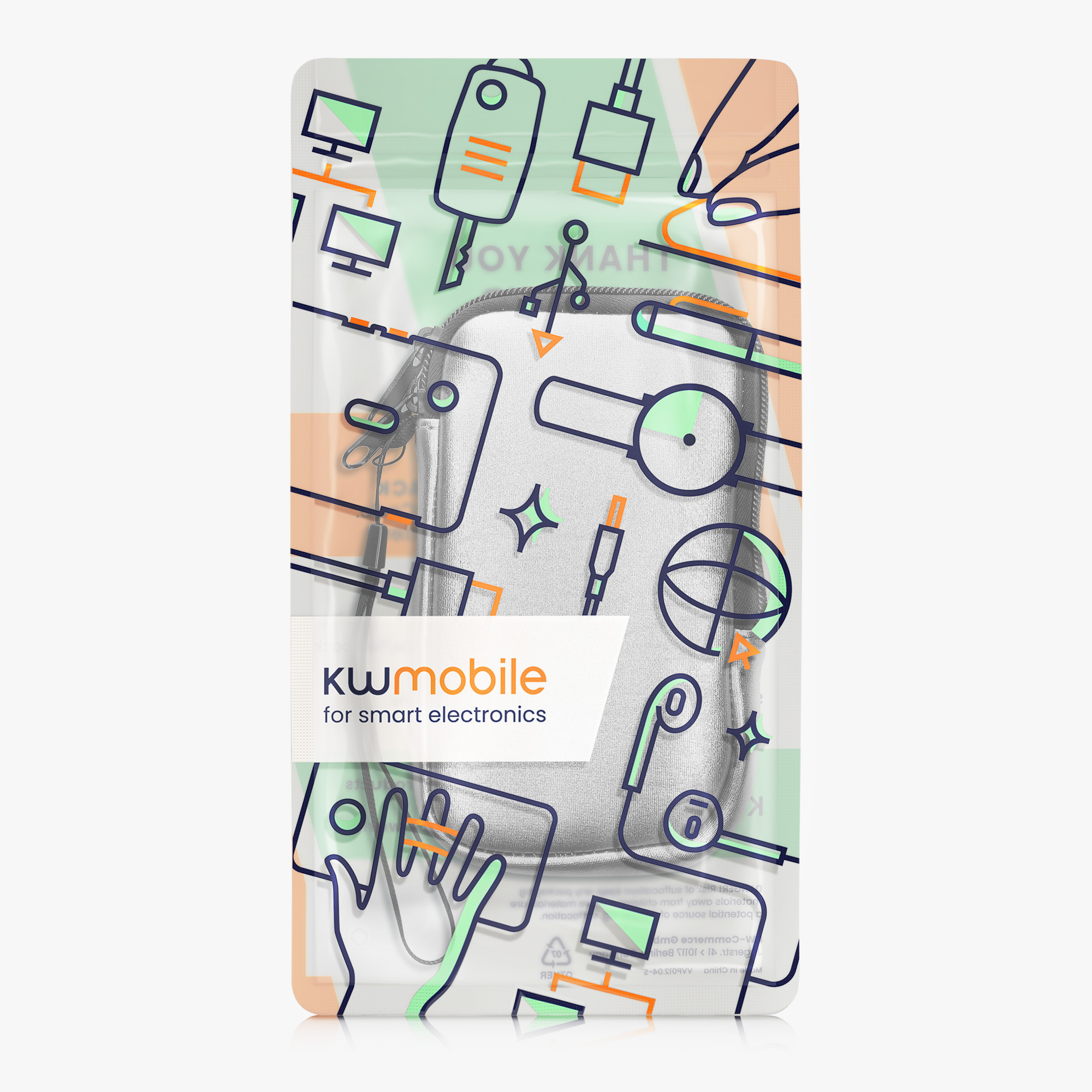 Univerzální pouzdro na mobil kwmobile pro Universal Phone Pouch Size M, sleeve in metallic grey