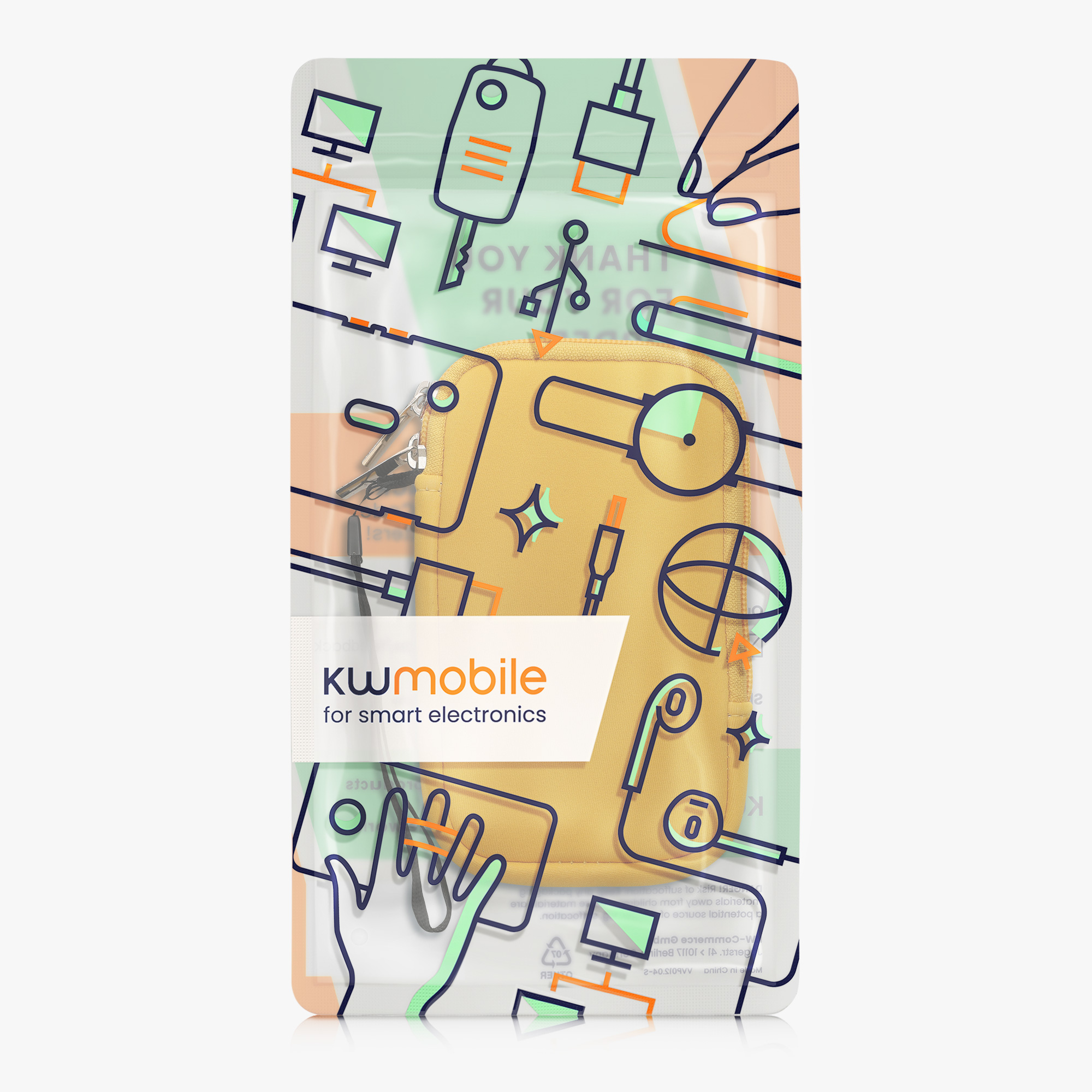 Univerzální pouzdro na mobil kwmobile pro Universal Phone Pouch Size M, sleeve in honey yellow