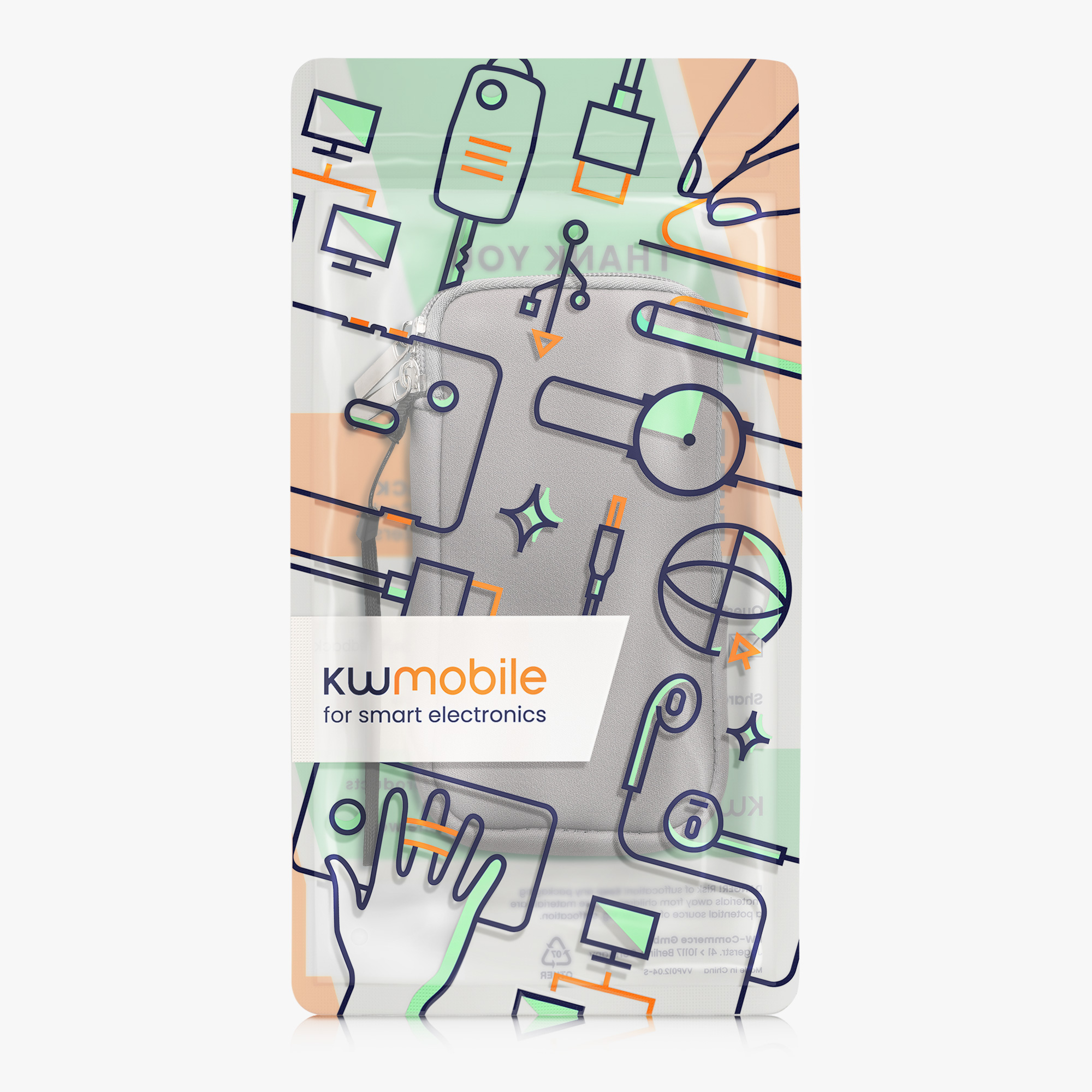 Univerzální pouzdro kwmobile na mobil XXL - 7" - kamenná šedá
