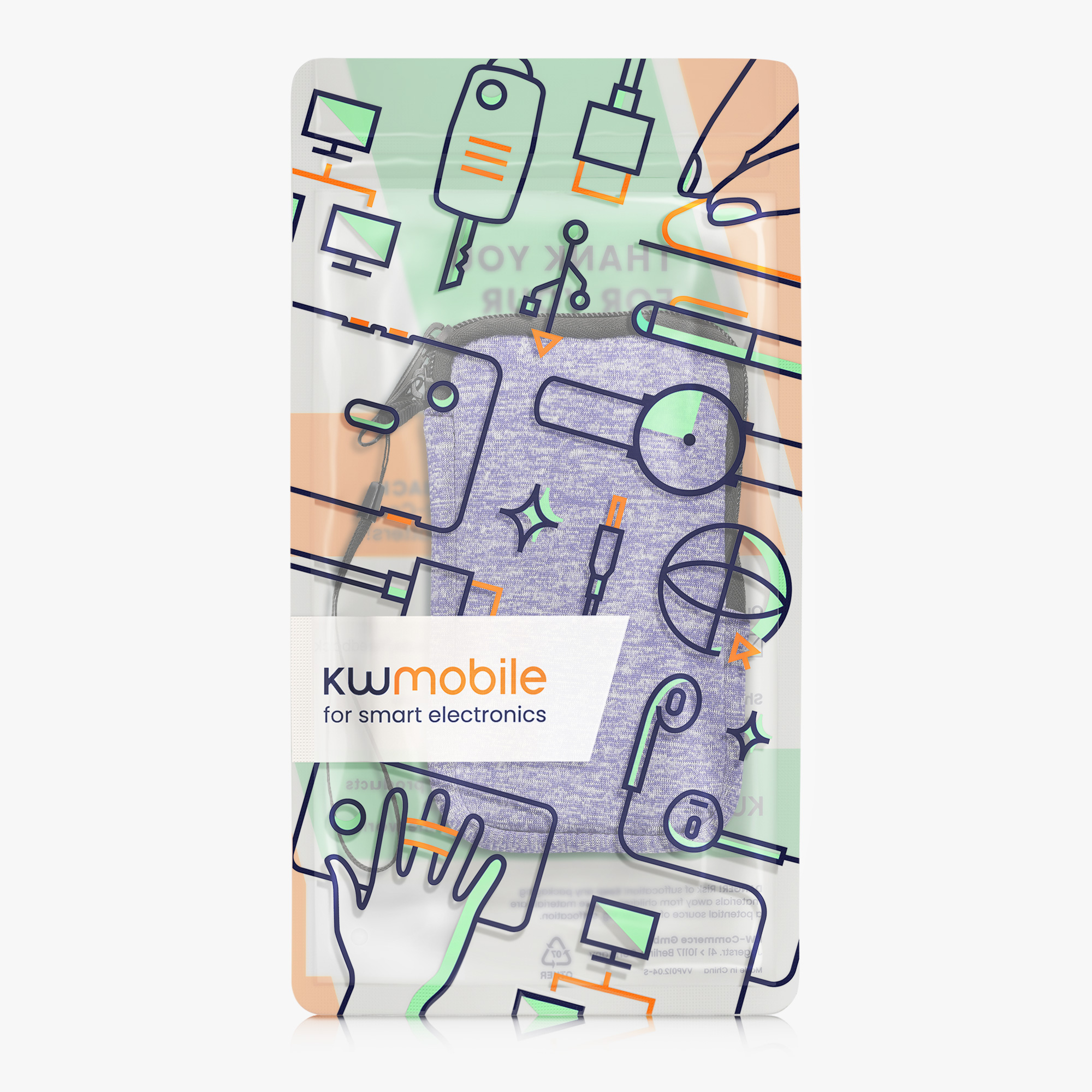 Univerzální pouzdro na mobil kwmobile pro Universal Phone Pouch Size M, sleeve in denim / white