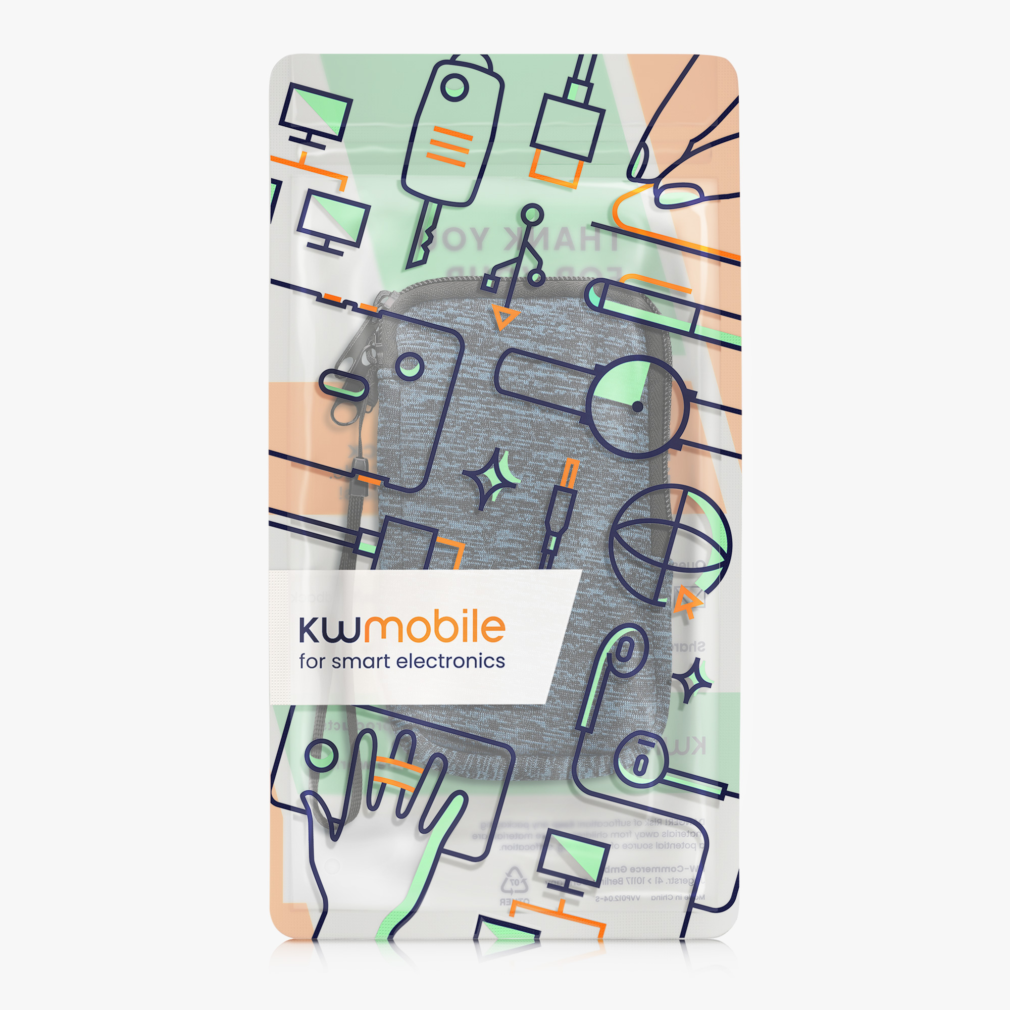 Univerzální pouzdro na mobil kwmobile pro Universal Phone Pouch Size M, sleeve in deep ocean / black