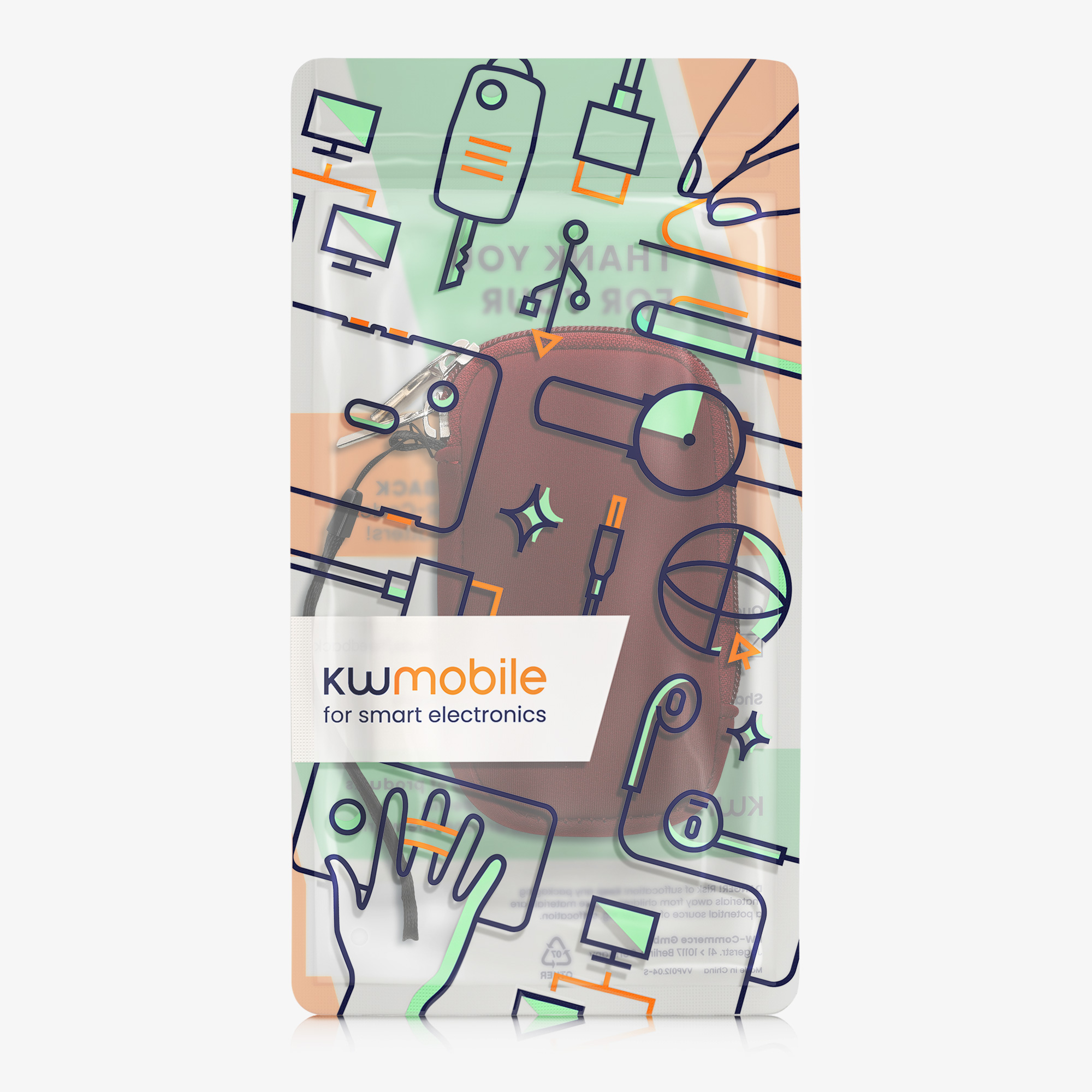 Univerzální pouzdro na mobil kwmobile - XS - 3,5/4" - vínová