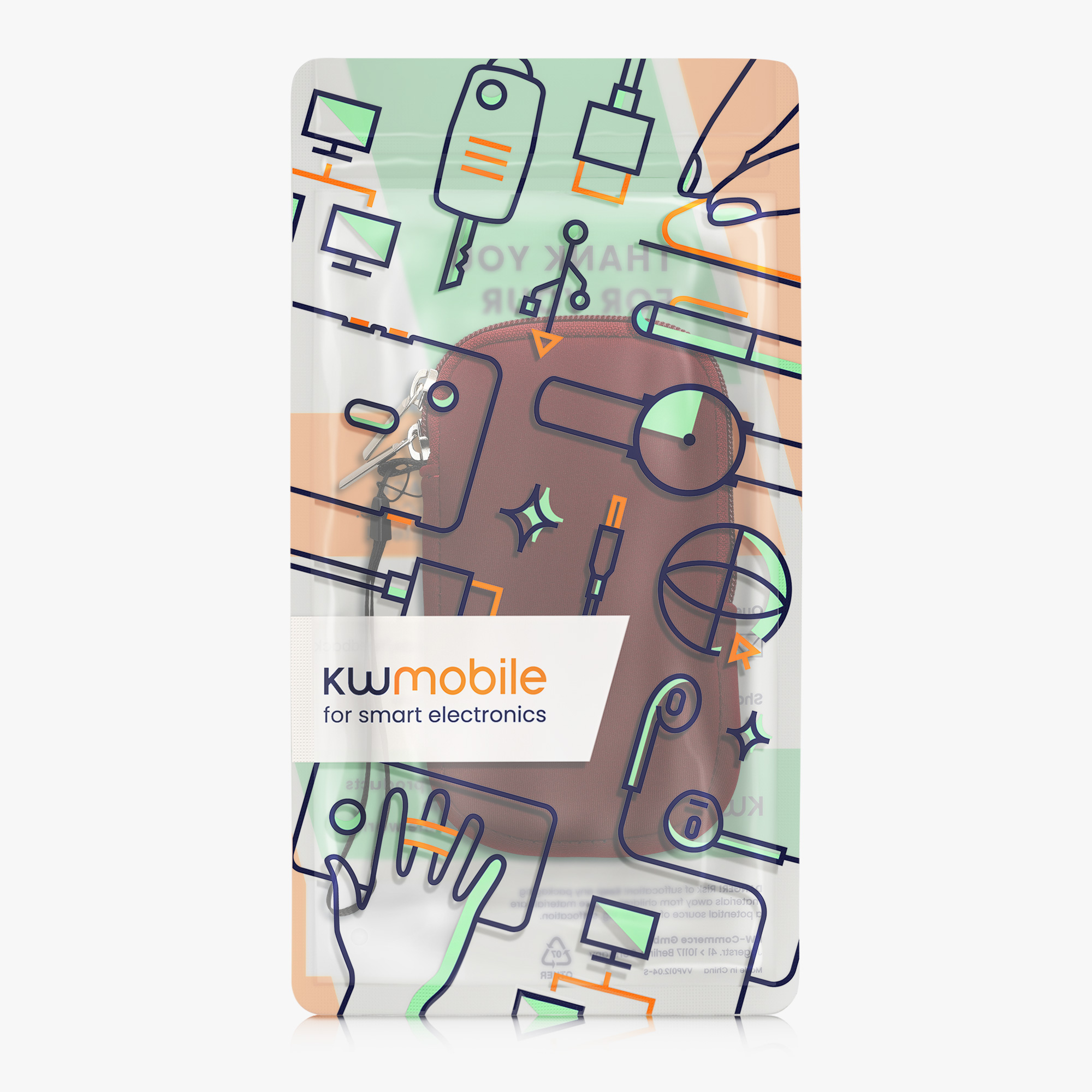 Univerzální pouzdro na mobil kwmobile pro Universal Phone Pouch Size M, sleeve in bordeaux