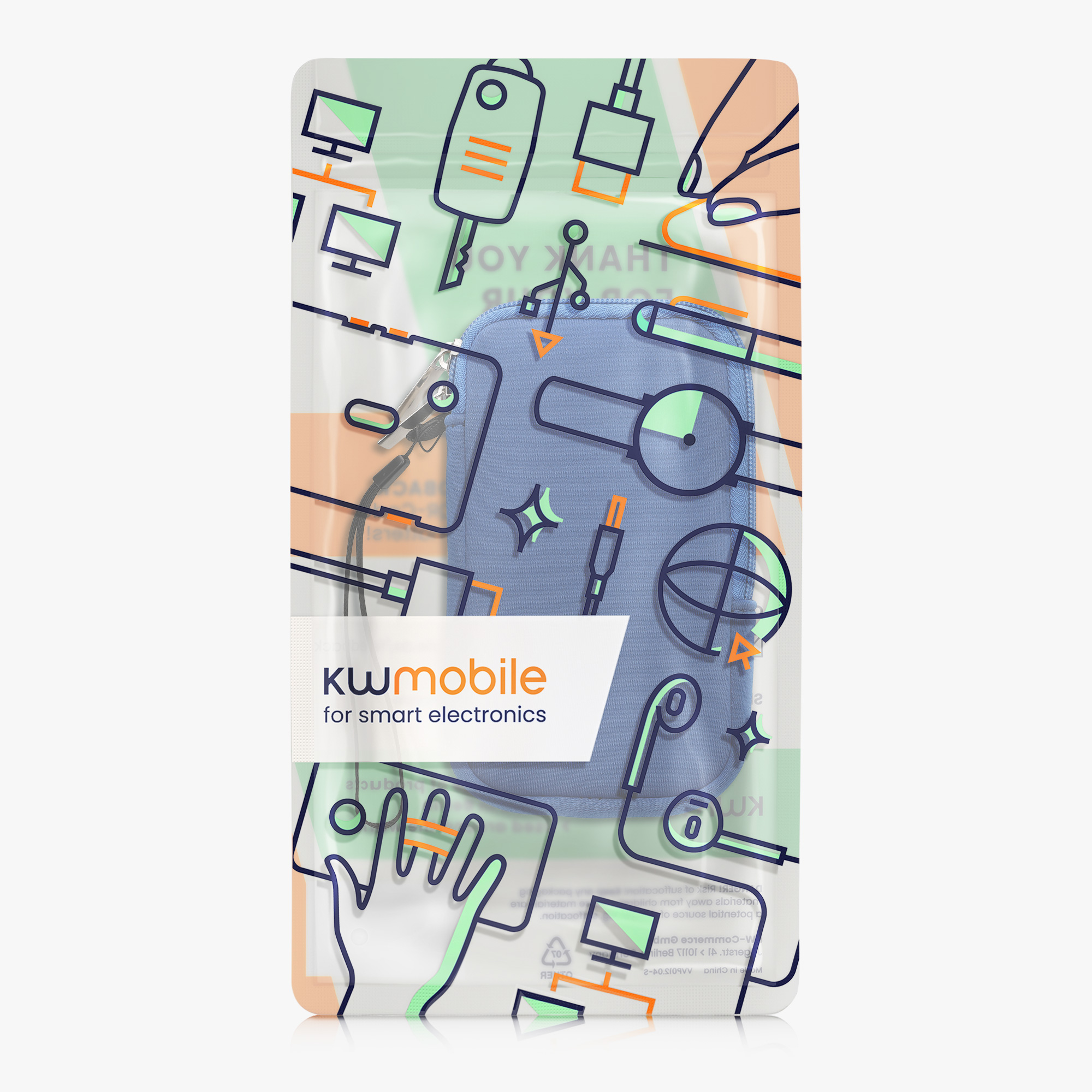 Univerzální pouzdro na mobil kwmobile pro Universal Phone Pouch Size M, sleeve in baltic blue