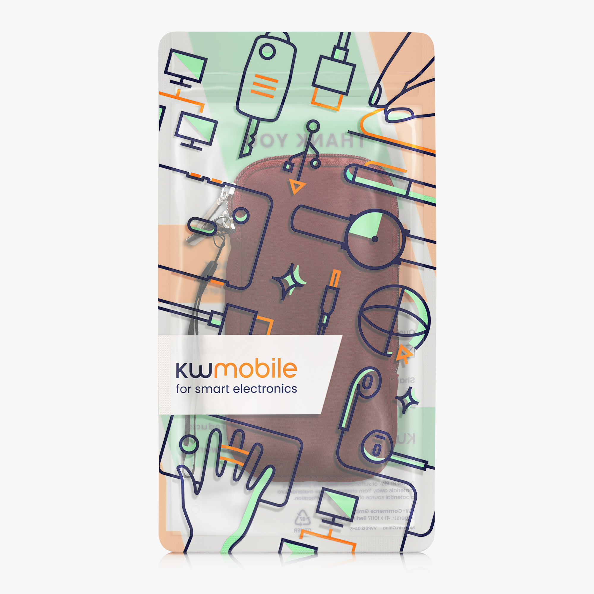 Univerzální pouzdro kwmobile na mobil XXL - 7" - bordó