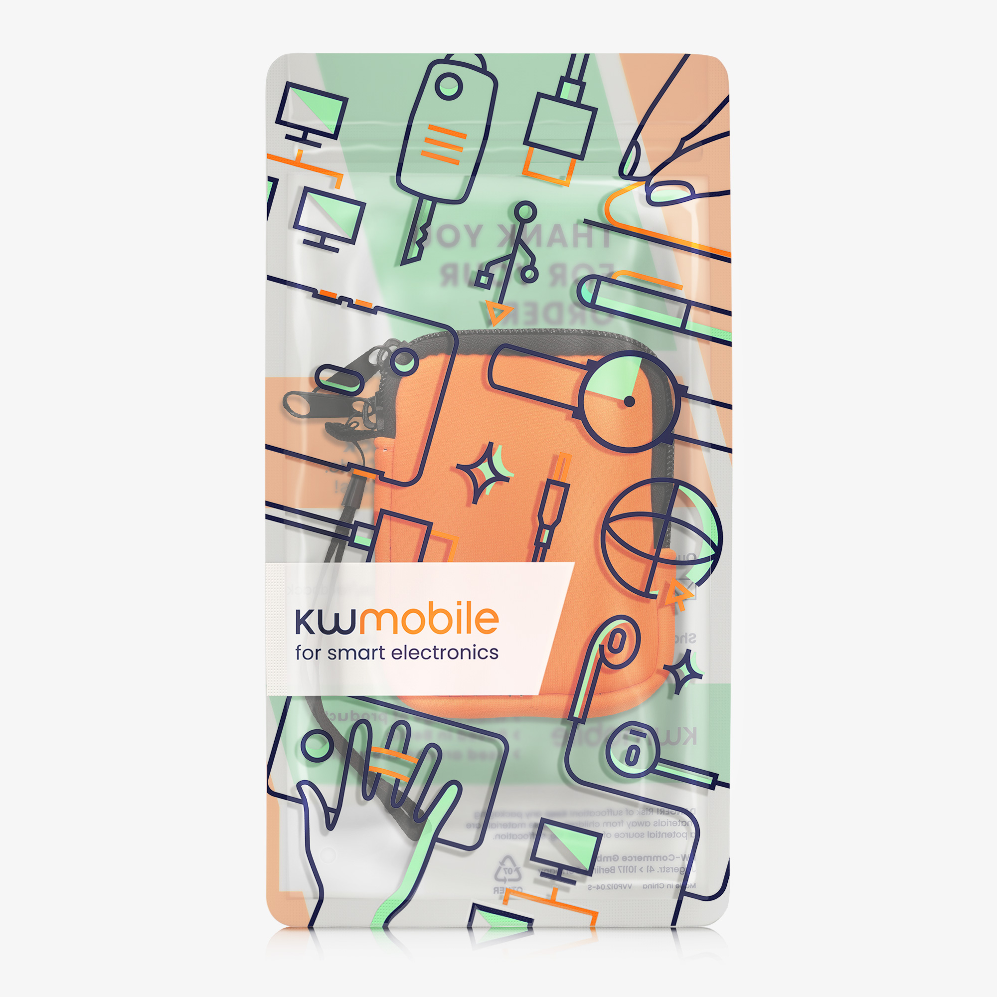 Univerzální pouzdro kwmobile na mobil XXS - 3 / 3,5" - neonově oranžová