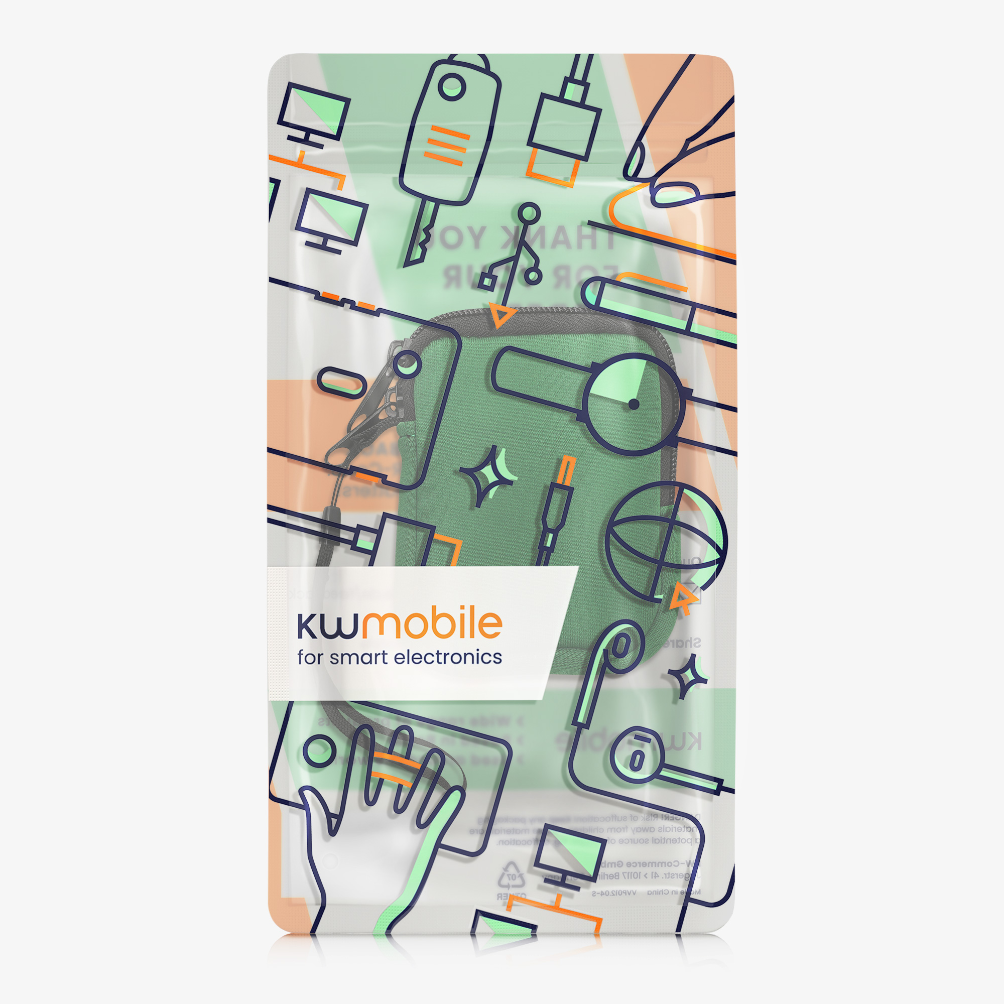 Univerzální pouzdro kwmobile na mobil XXS - 3 / 3,5" - mechově zelená
