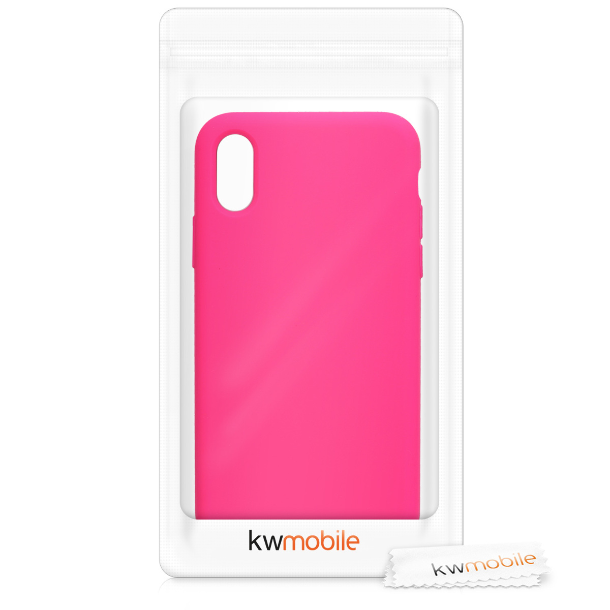 Silikonový kryt na mobil kwmobile pro Apple iPhone XS - neonově růžová