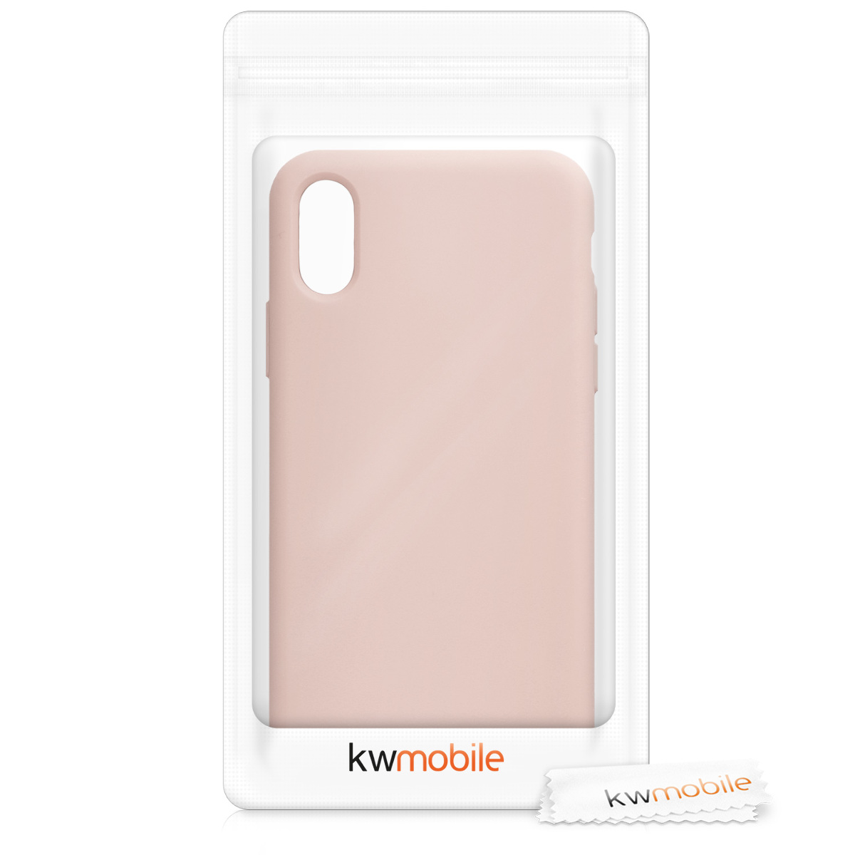 Silikonový kryt na mobil kwmobile pro Apple iPhone XS - pudrově růžová