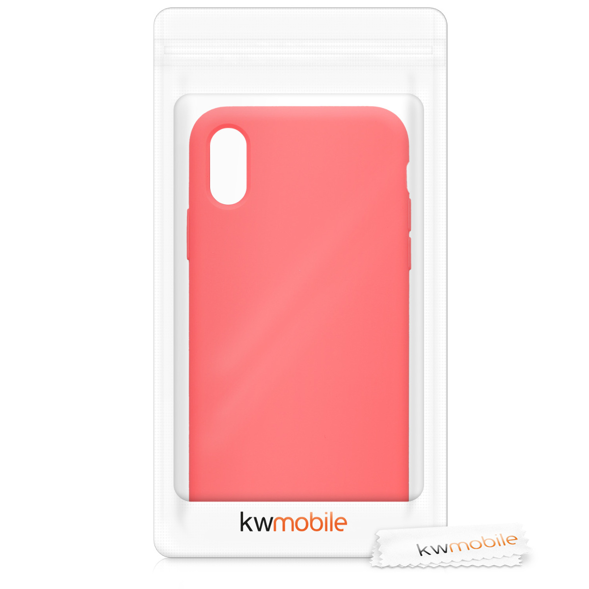 Silikonový kryt na mobil kwmobile pro Apple iPhone XS - neonově korálová
