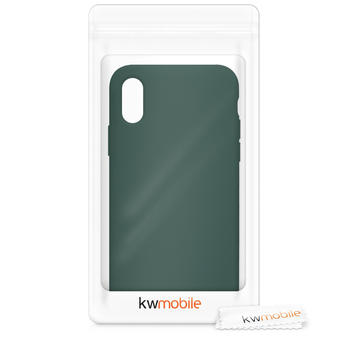 Silikonový kryt na mobil kwmobile pro Apple iPhone XS - mechově zelená