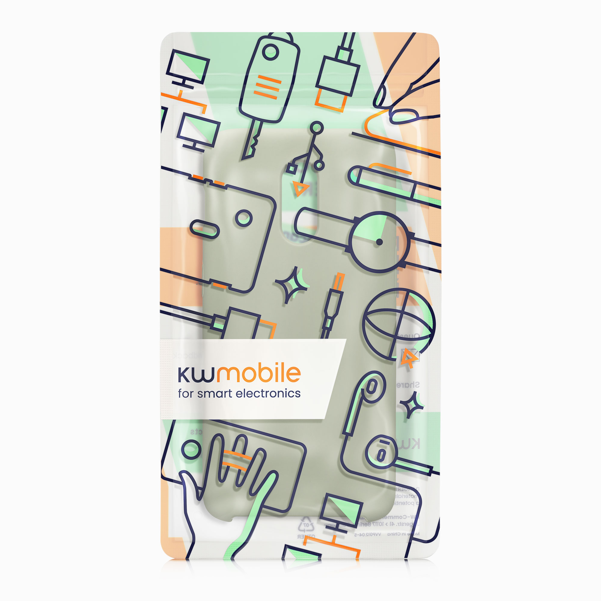 Kryt na mobil OnePlus 6T kwmobile TPU šedo-zelená