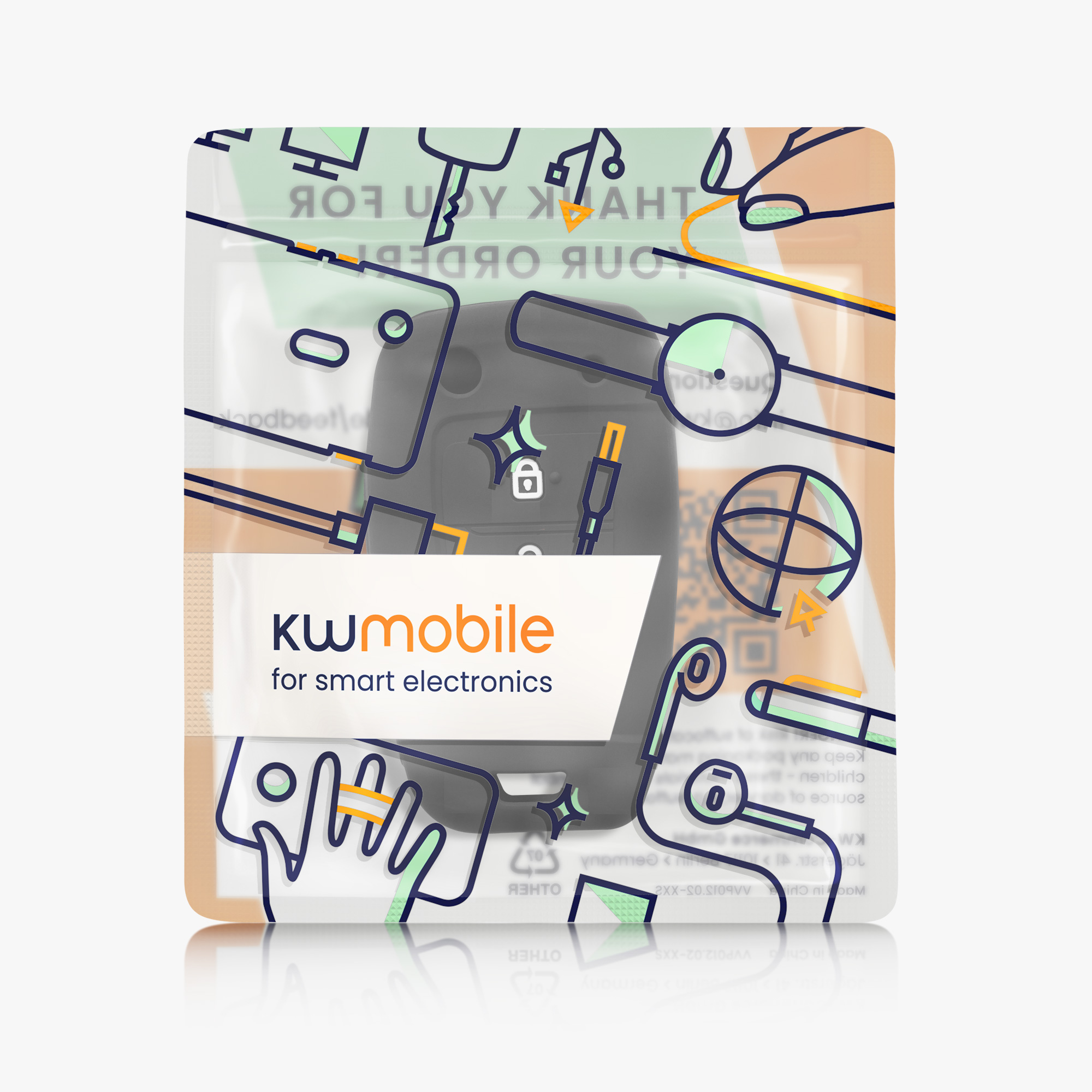 Pouzdro na klíč od auta kwmobile pro Hyundai 3 Button Car Flip Key - černá