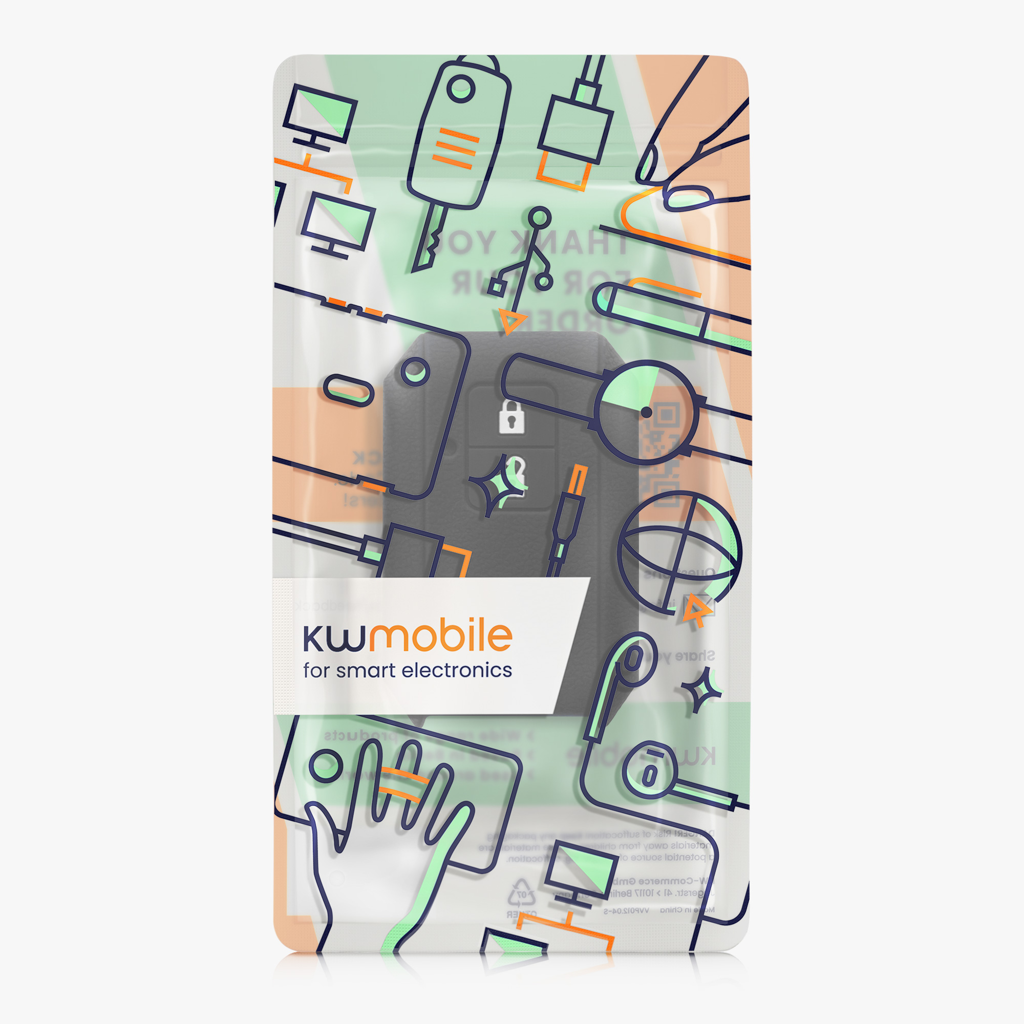 Pouzdro na klíč od auta Suzuki 2 Button Car Key kwmobile - černá