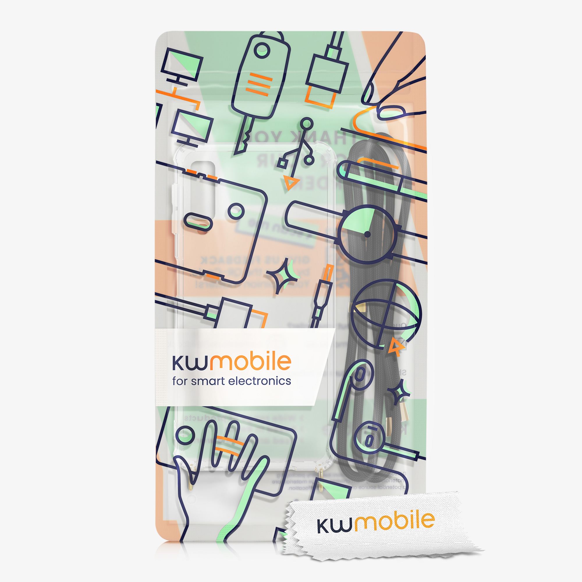 Crossbody kryt na mobil Samsung Galaxy A7 (2018) kwmobile transparentní