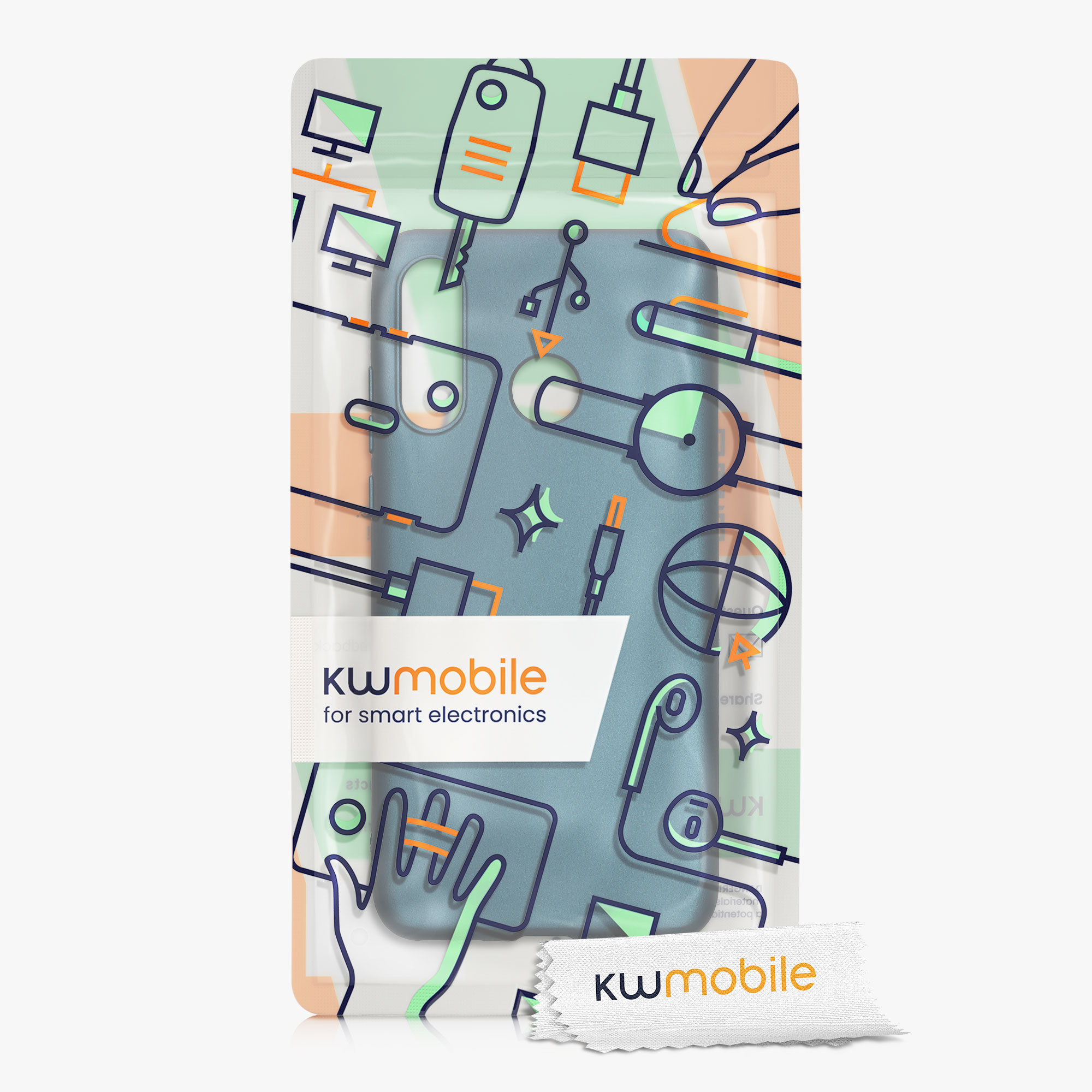 Kryt kwmobile Huawei P30 Lite, metalická karibská modrá