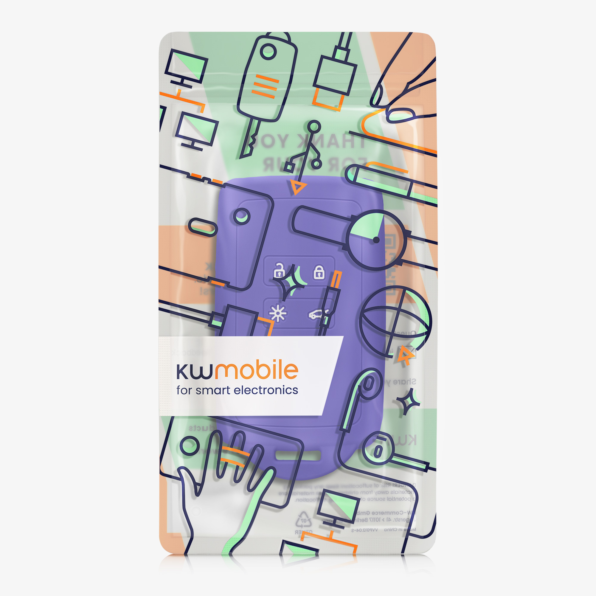 Pouzdro na klíč od auta Renault Clio / Espace 5 / Master Bus / Talisman / Megane (IV/4) / G... kwmobile - baltská mod