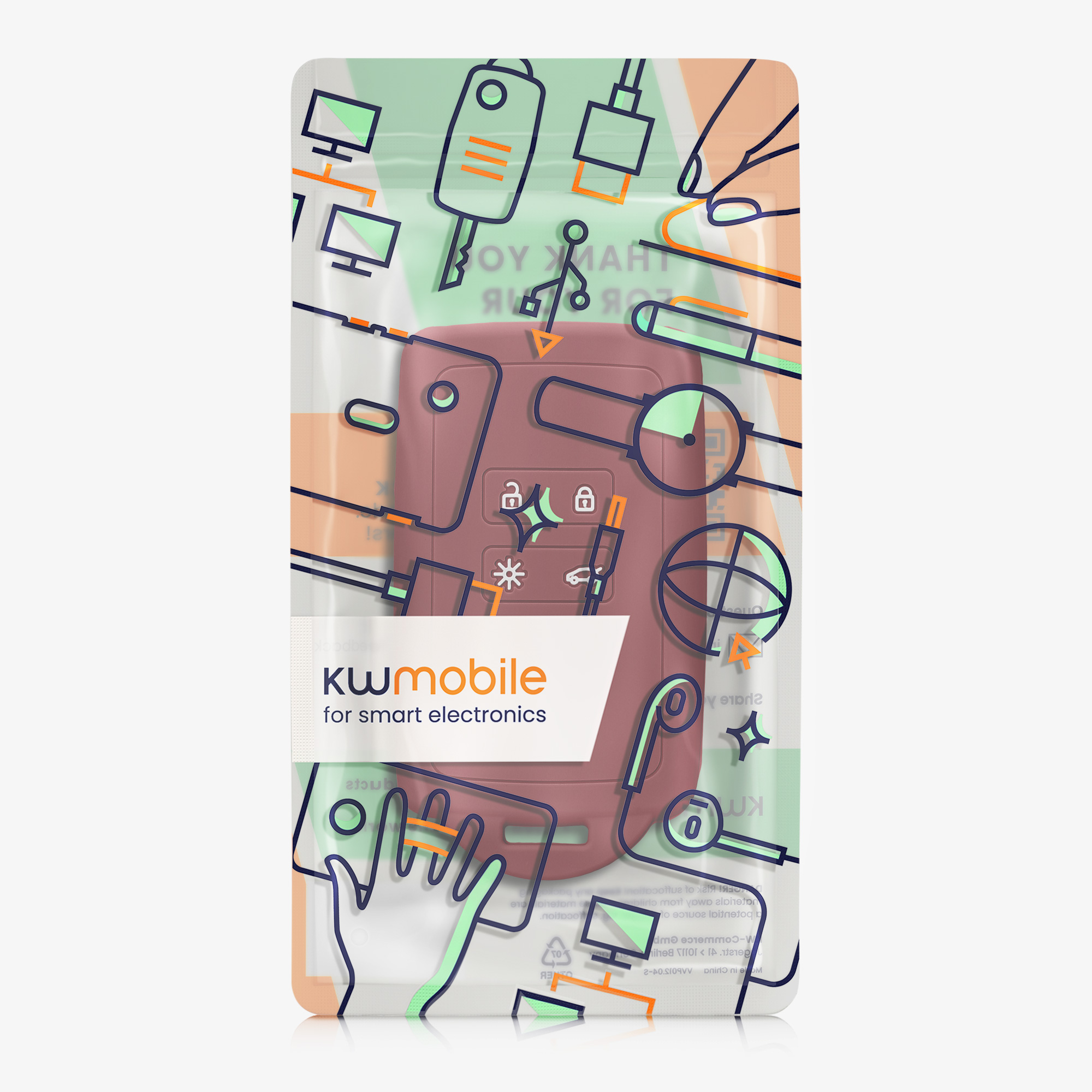 Pouzdro na klíč od auta Renault Clio / Espace 5 / Master Bus / Talisman / Megane (IV/4) / G... kwmobile - tmavě červe
