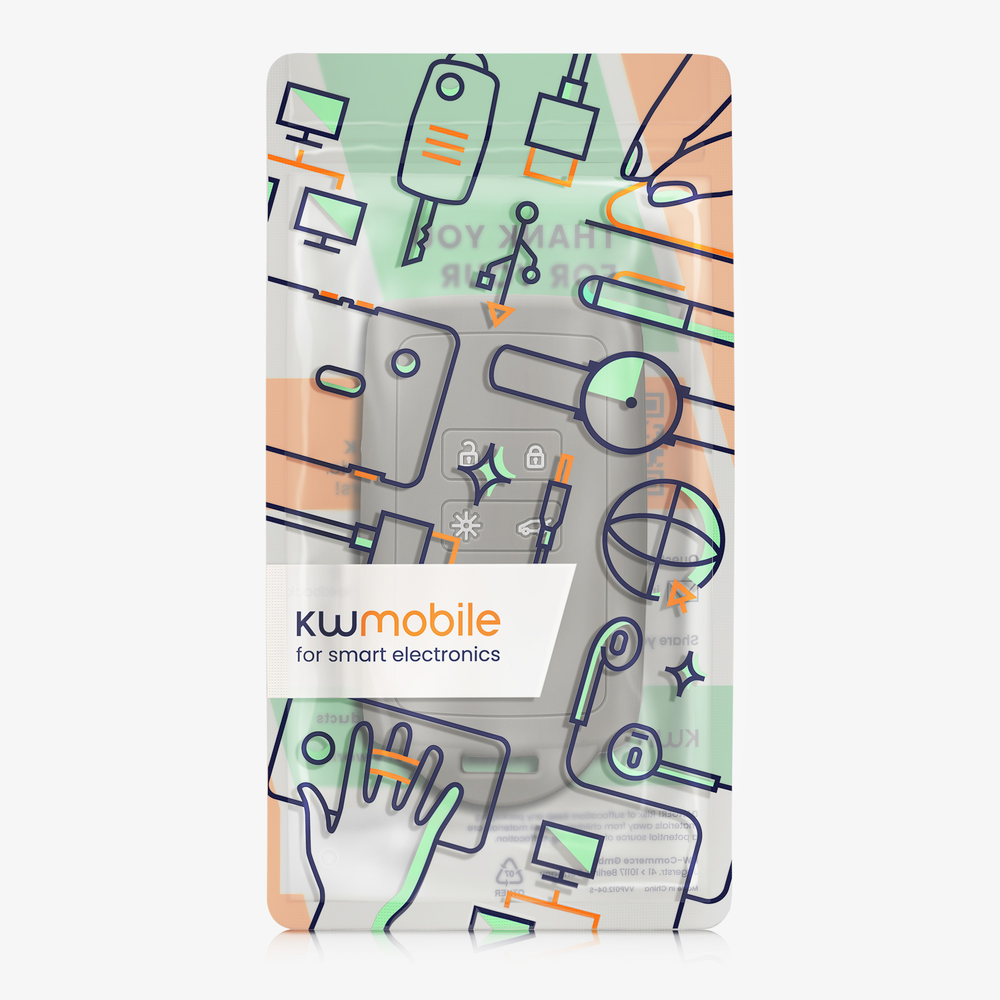 kwmobile pouzdro na klíč Renault 4 - šedá
