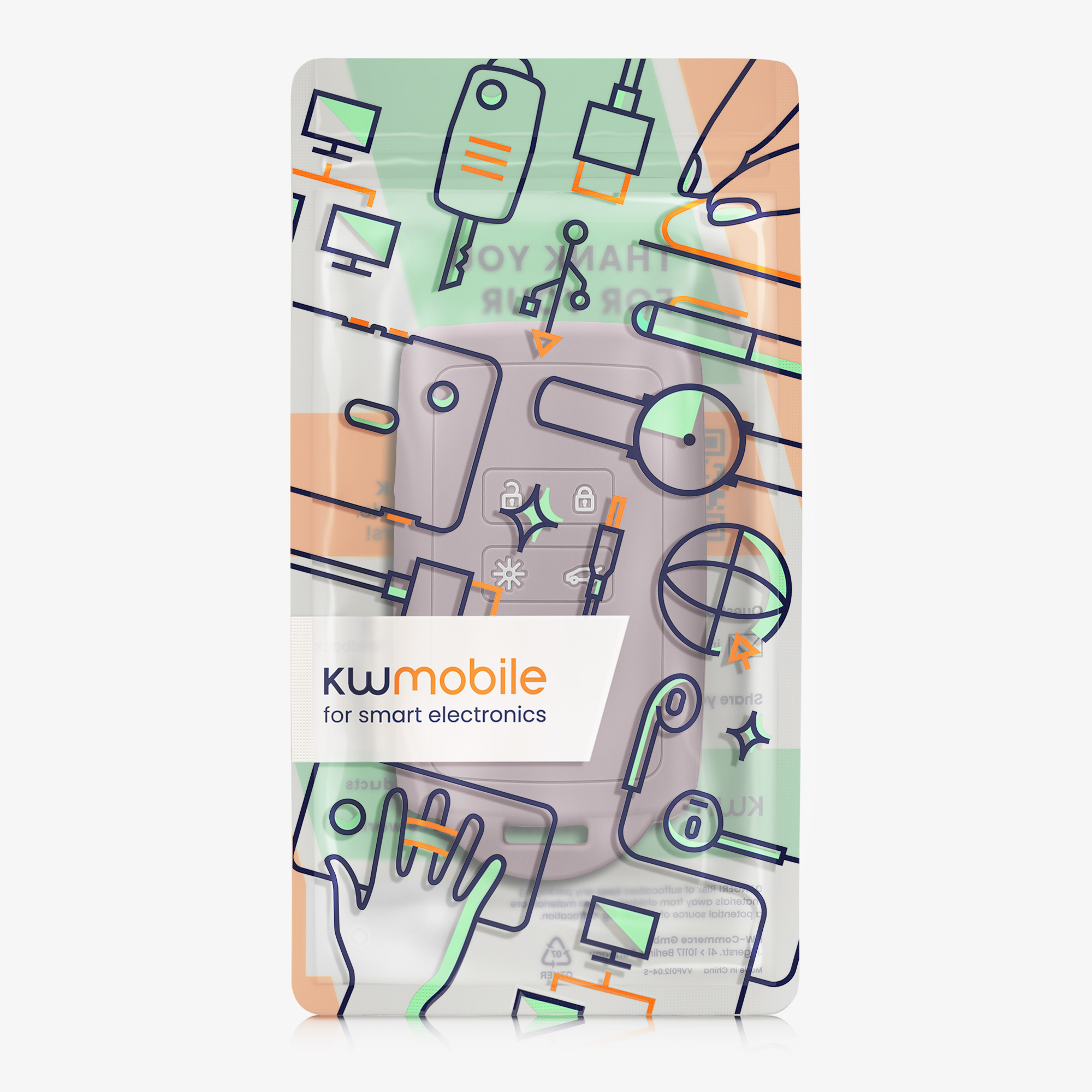 Pouzdro na klíč od auta Renault Clio / Espace 5 / Master Bus / Talisman / Megane (IV/4) / G... kwmobile - fialový obl