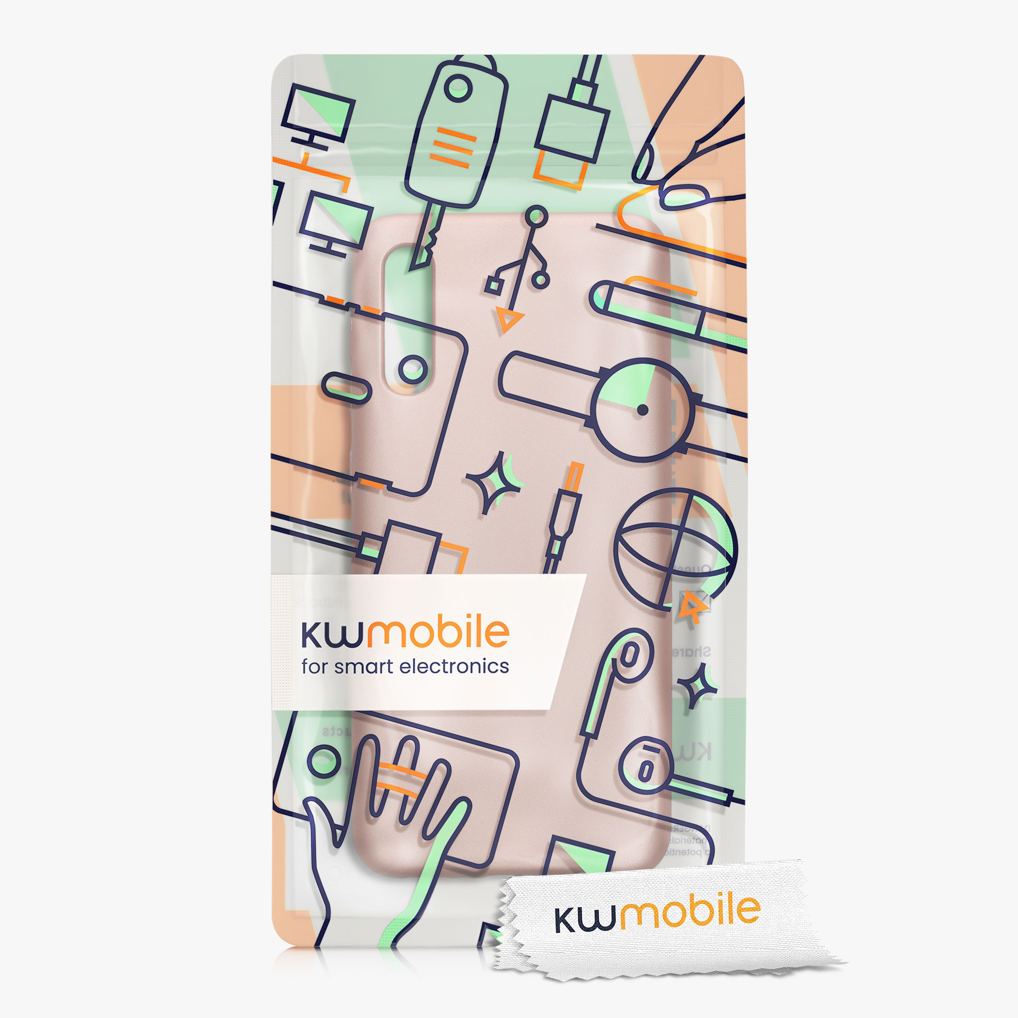Kryt na mobil Samsung Galaxy A50 kwmobile TPU metalický Metalická růžová zlatá