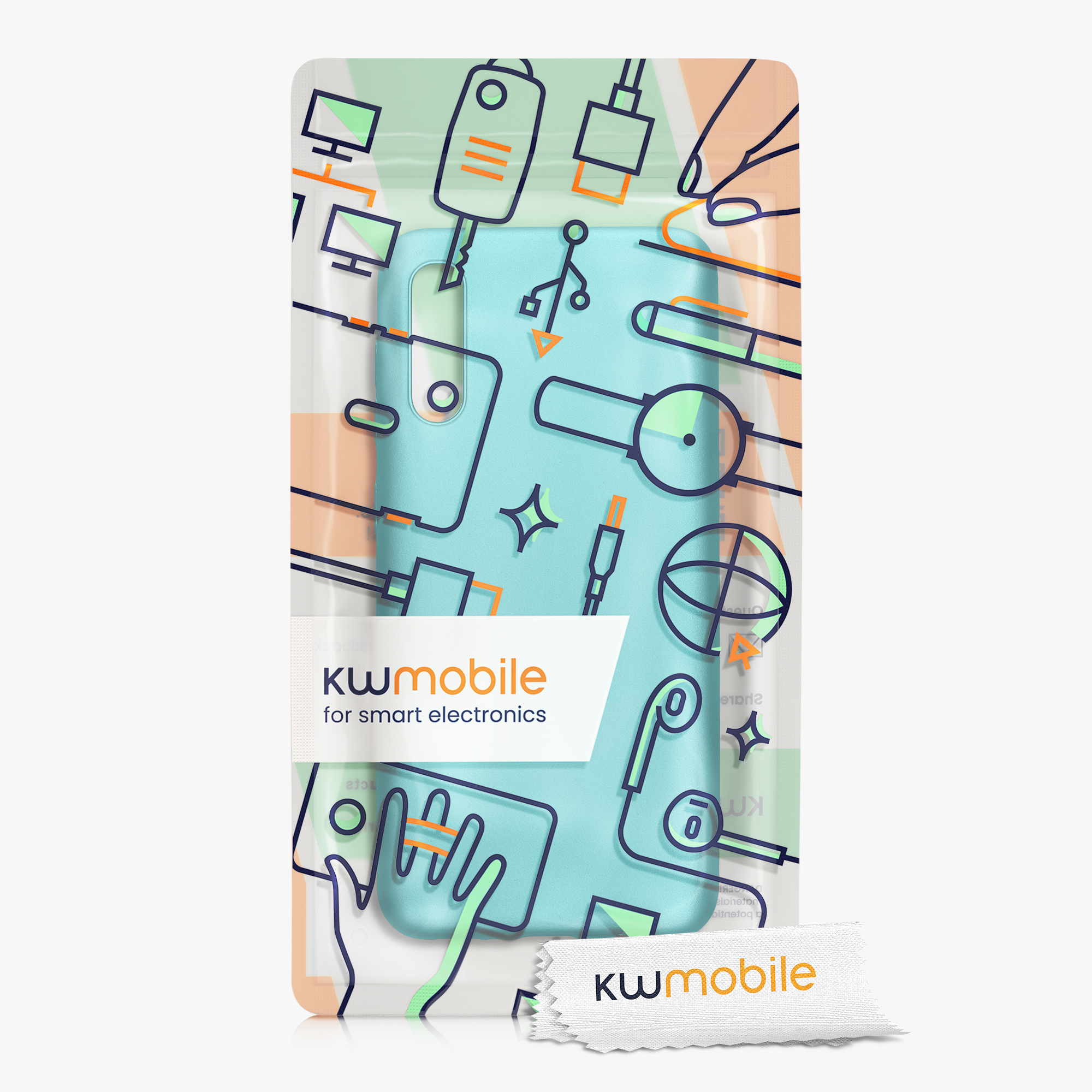 Kryt na mobil Samsung Galaxy A50 kwmobile TPU metalický Metalická mátová zelená