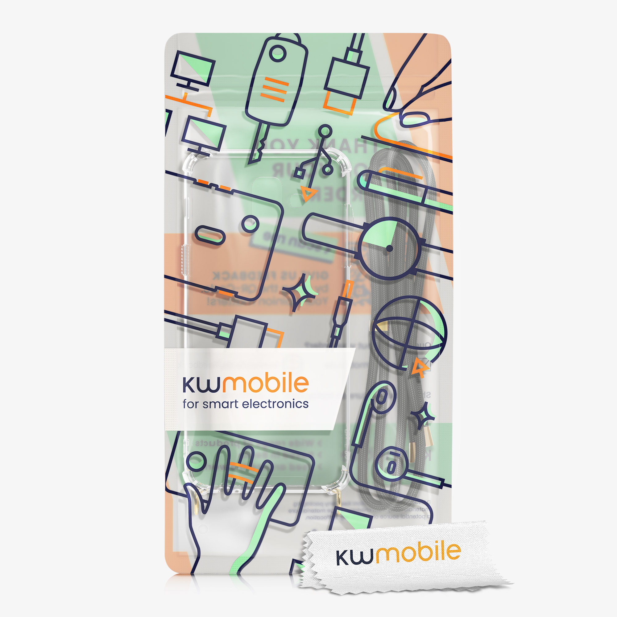 Crossbody kryt na mobil Samsung Galaxy A6+/A6 Plus (2018) kwmobile transparentní