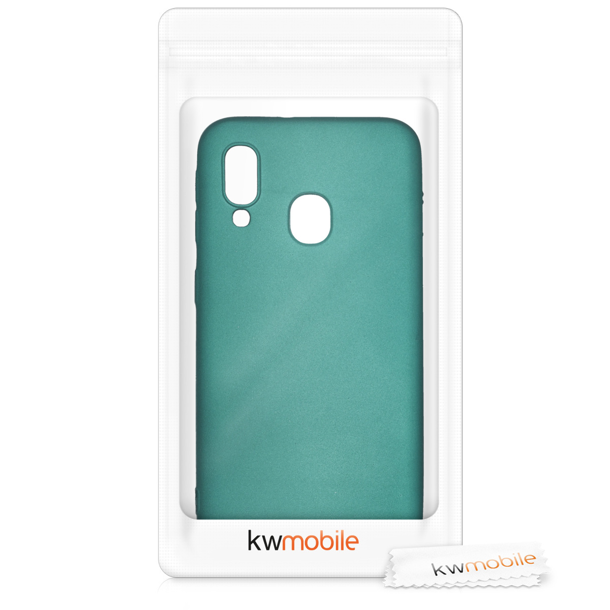 Kryt na mobil Samsung Galaxy A40 kwmobile TPU metalický Tmavě metalická zelená