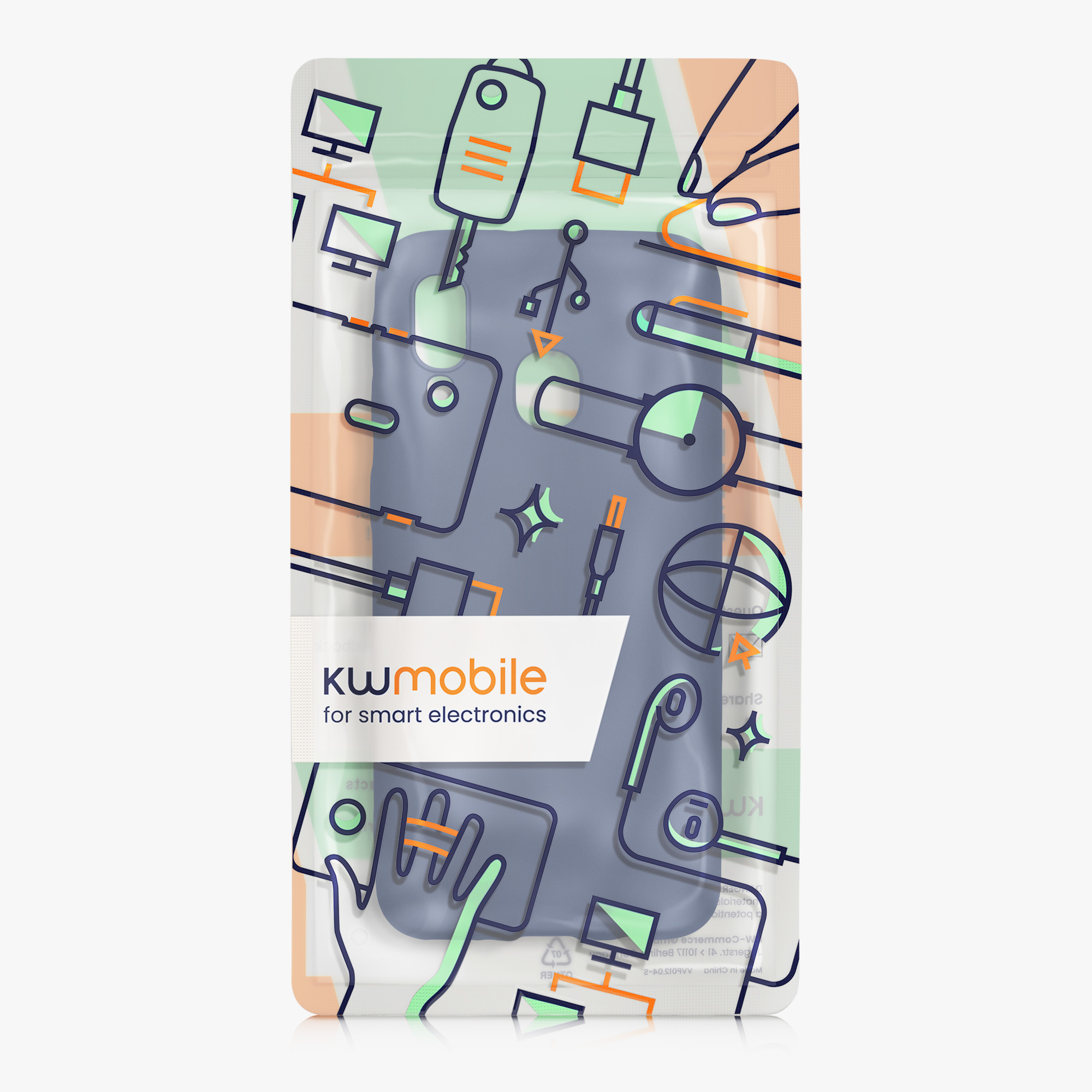 Kryt na mobil Samsung Galaxy A40 kwmobile TPU metalický Metalická modrá