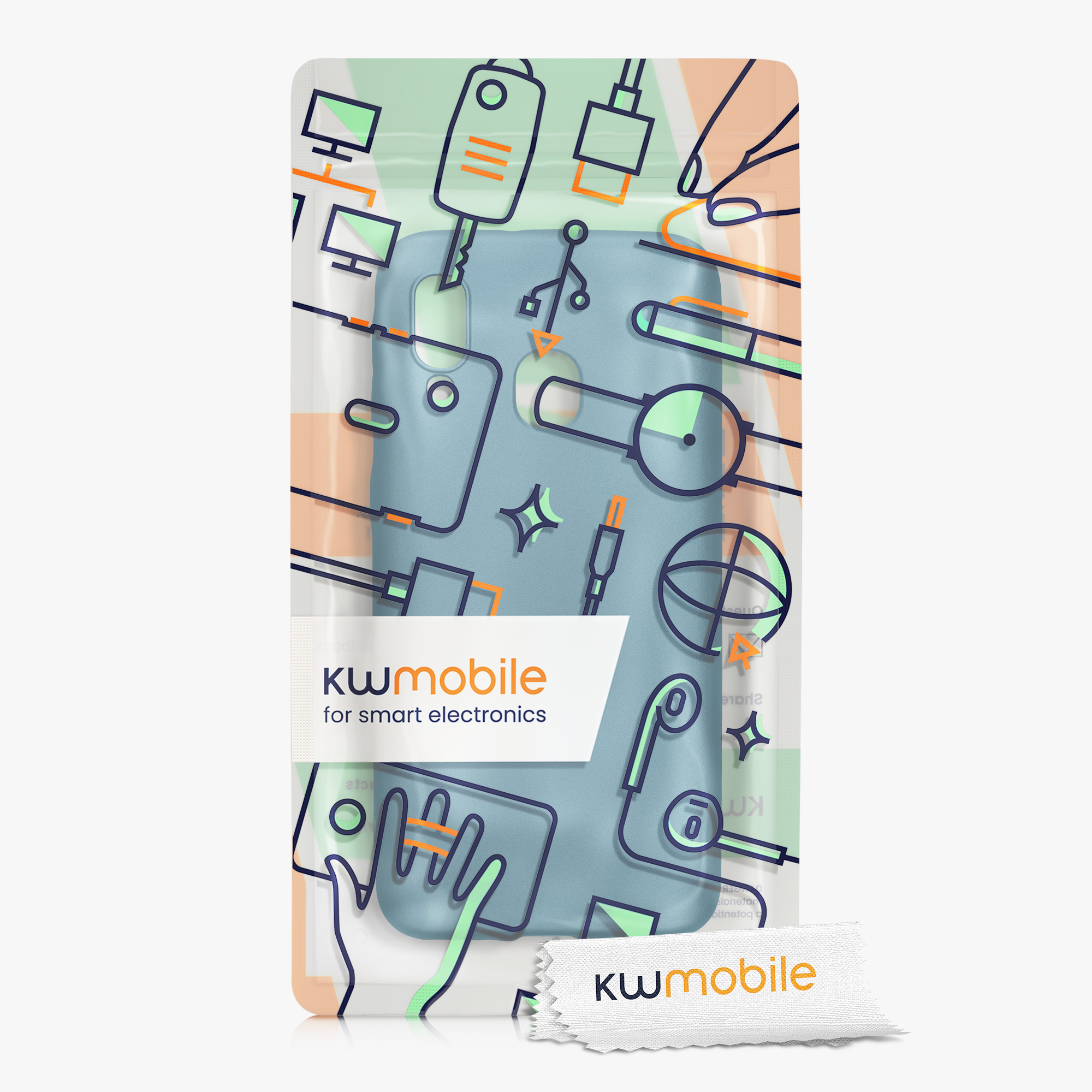 Kryt na mobil Samsung Galaxy A40 kwmobile TPU metalický Metalická karibská modrá