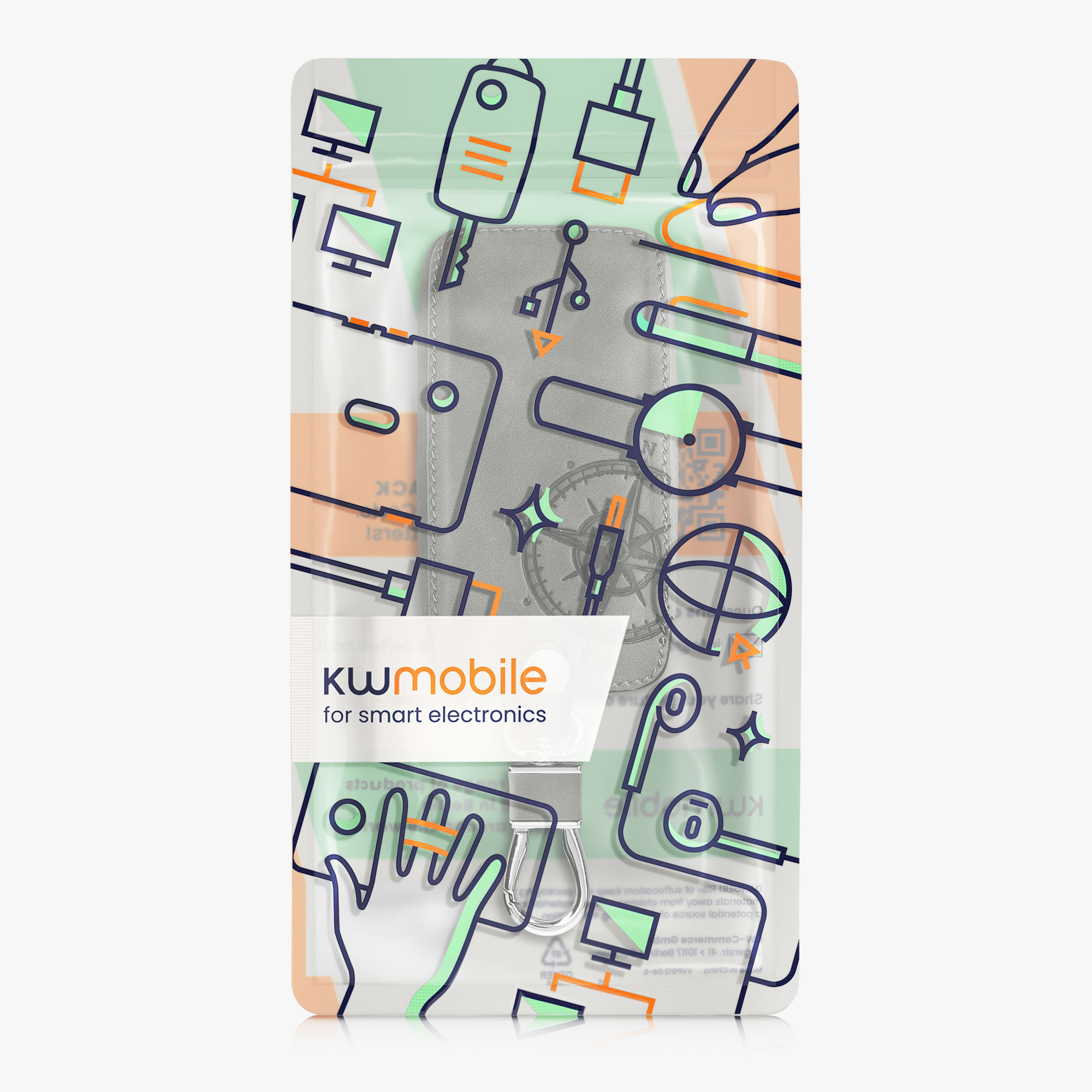 kwmobile pouzdro na klíč Renault 4 - šedá