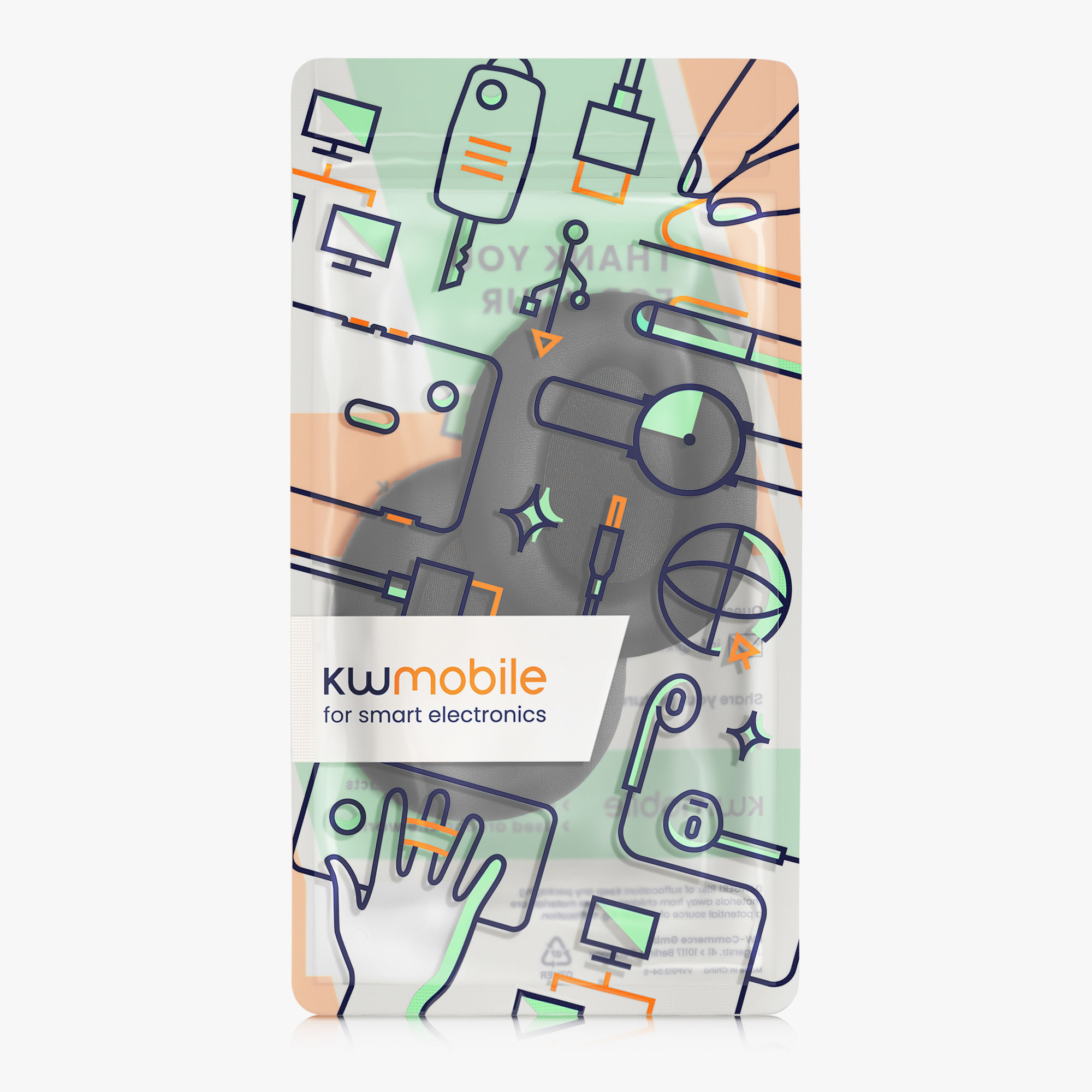 Náhradní náušníky kwmobile pro Sony WH-CH700N - 2 ks - matná černá