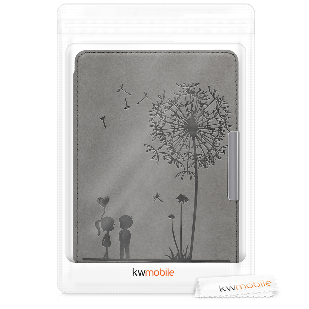 Pouzdro na čtečku kwmobile pro Amazon Kindle Paperwhite (10. Gen - 2018) - motiv pampeliška šedá