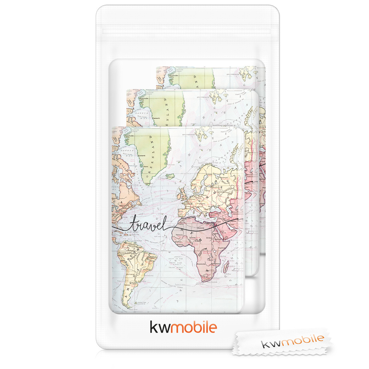 kwmobile obal na pas - Travel černá / vícebarevná