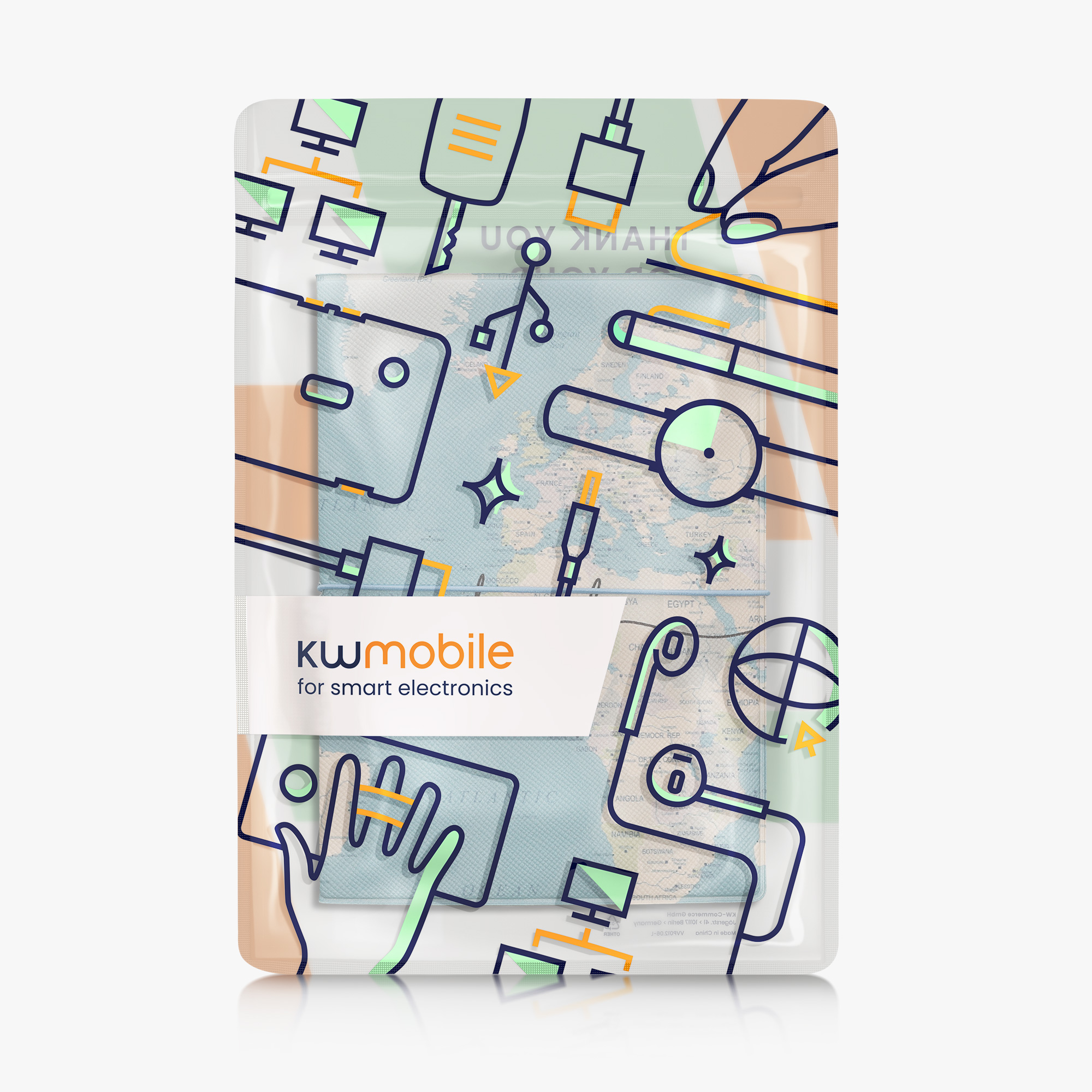 kwmobile obal na pas - černá / béžová / modrá