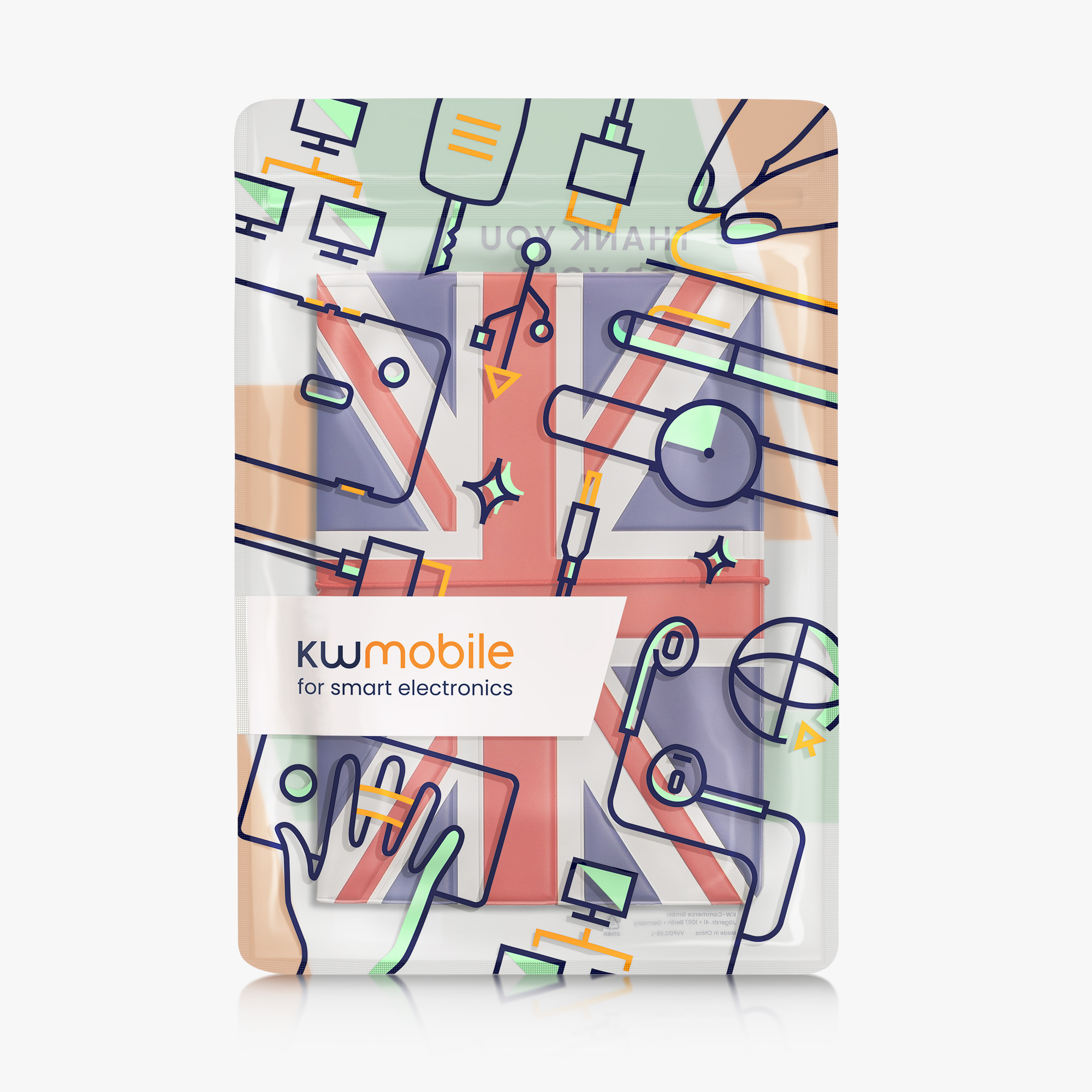 kwmobile obal na pas - červená / bílá / modrá