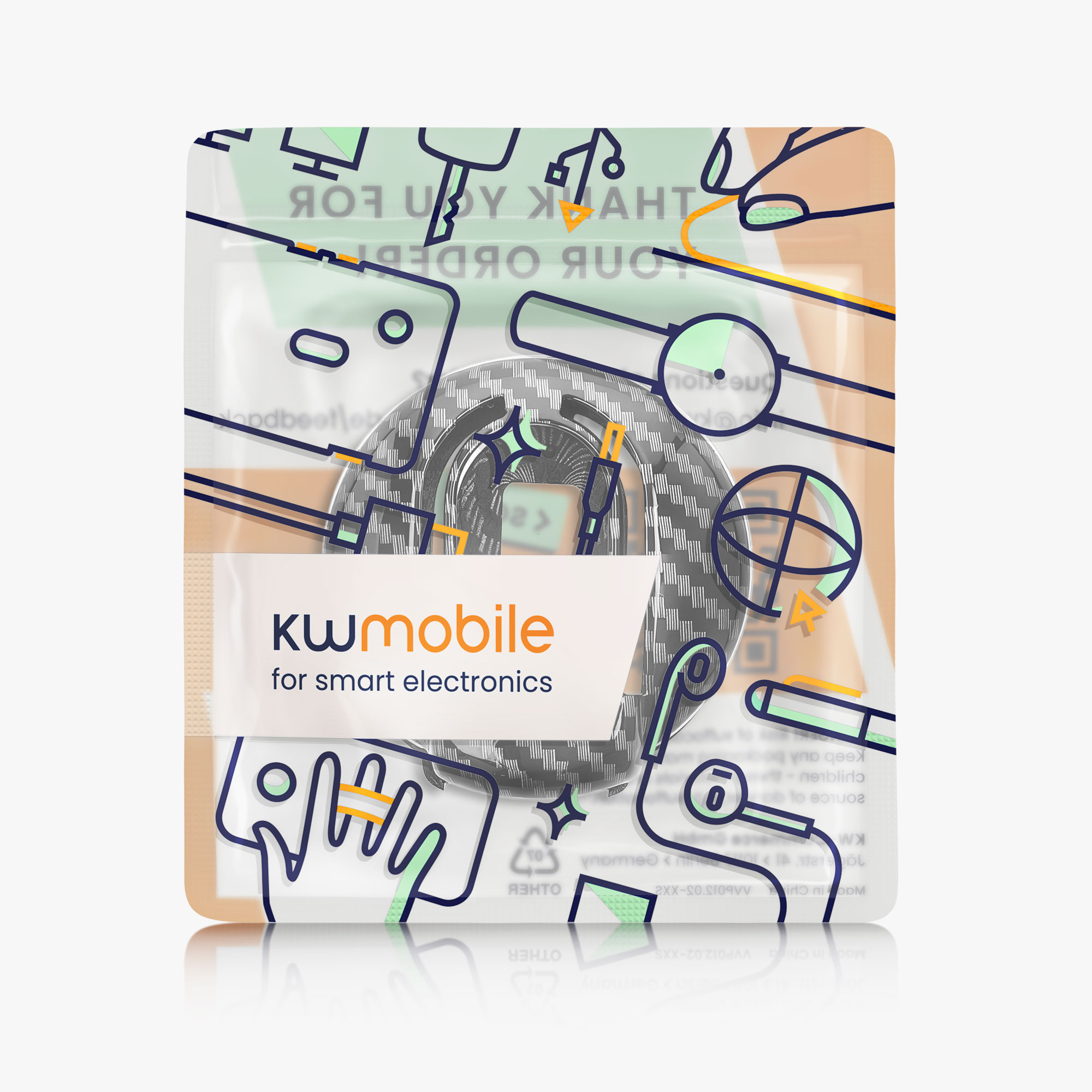 Pouzdro na autoklíč kwmobile pro Mini 3 Button - Karbonově černá