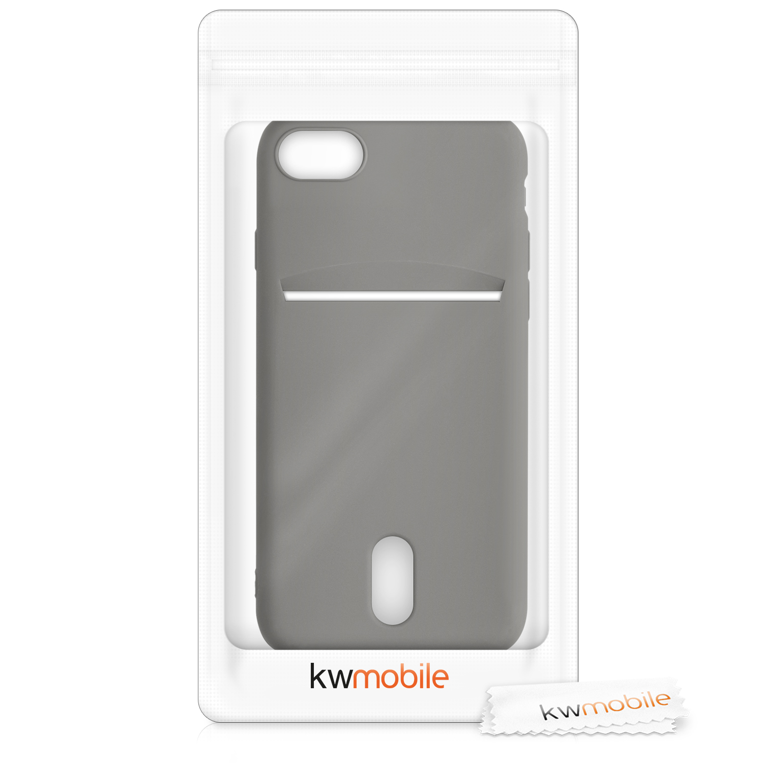 Kryt s držákem karty kwmobile pro iPhone SE 2022/2020/8/7 - kamenný prach