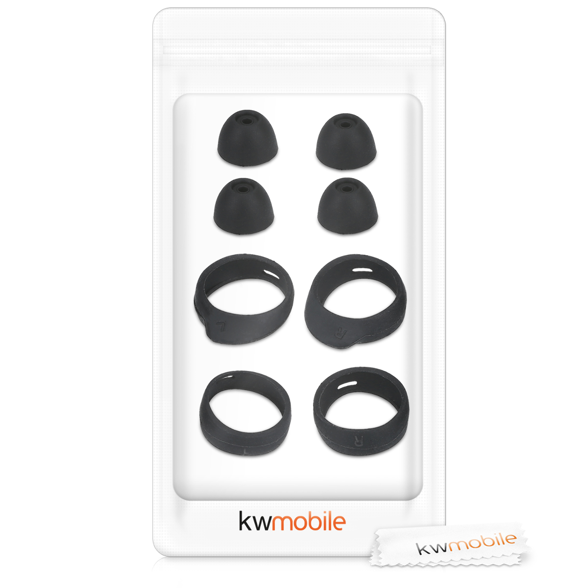 Silikonové špuntíky Samsung Galaxy Buds / Buds Plus kwmobile 4 ks černý