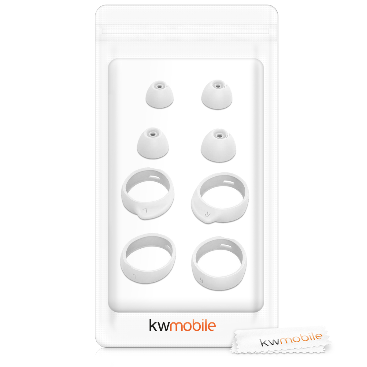 Silikonové špuntíky Samsung Galaxy Buds / Buds Plus kwmobile 4 ks bílý