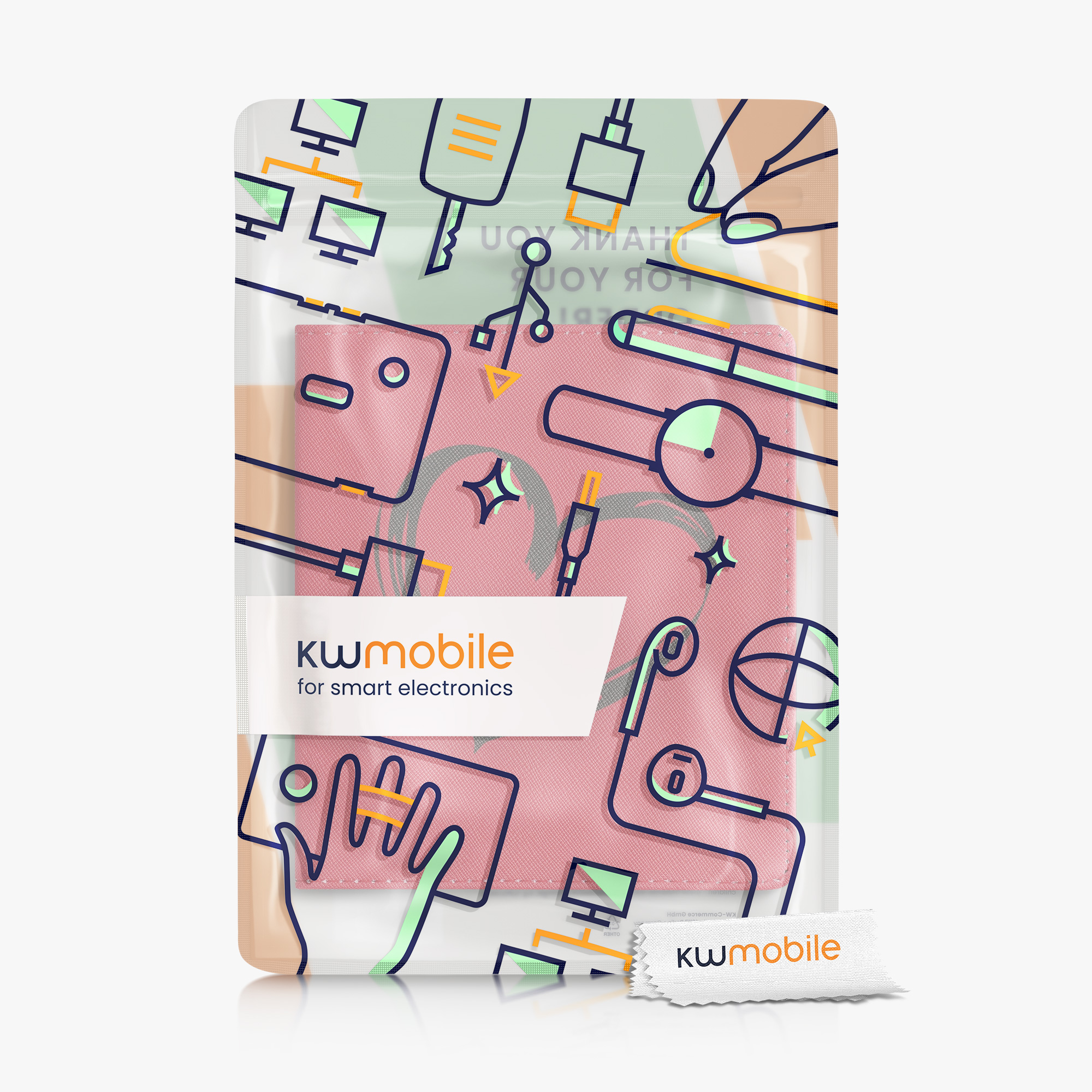 Pouzdro na čtečku kwmobile pro Amazon Kindle Oasis 10. Generation - motiv srdce tmavě červená