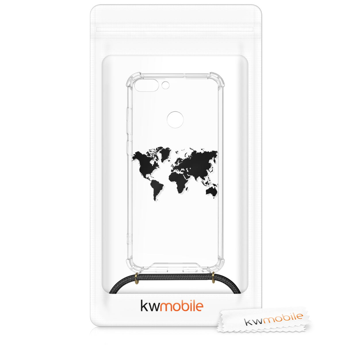Crossbody kryt na mobil Huawei Enjoy 7S / P Smart (2017) kwmobile se šňůrkou travel outline -